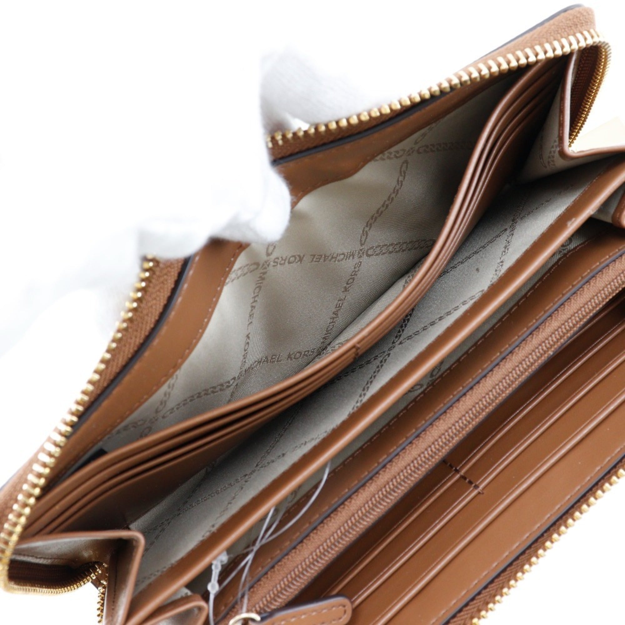 Michael Kors Brown Leather Long Wallet (Bi-Fold) (Pre-Owned)