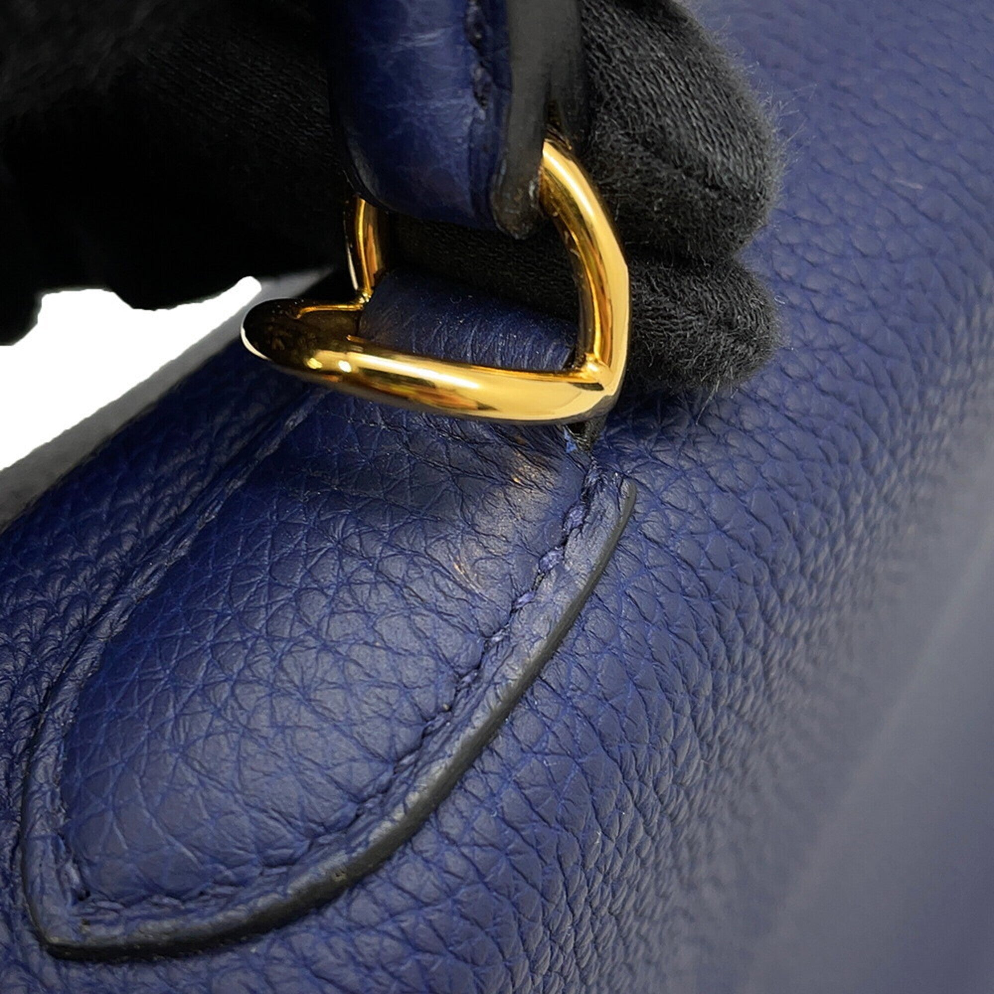 Hermes Blue Navy Togo Leather Handbag (Pre-Owned)