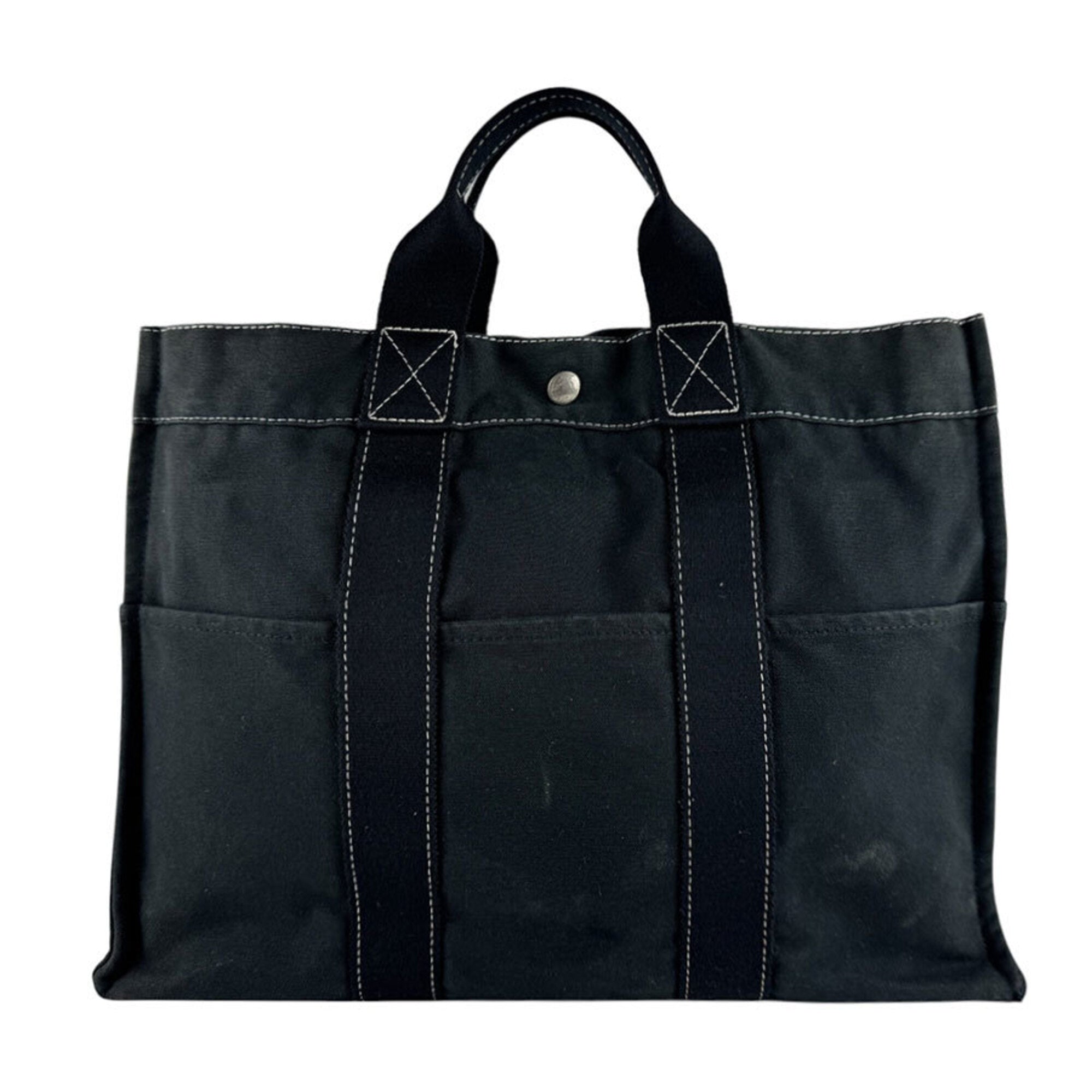 Hermes Black Canvas Handbag (Pre-Owned)