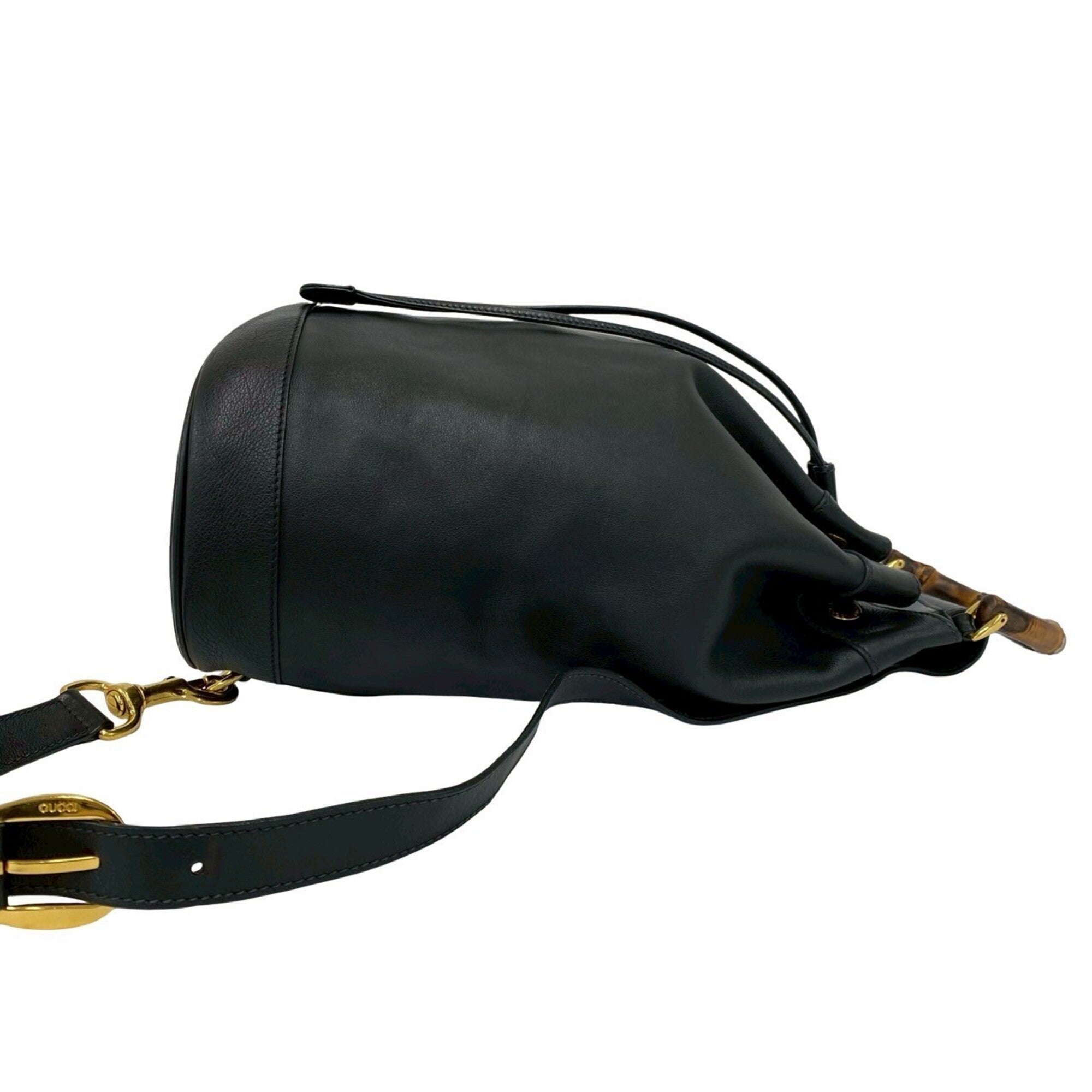 Gucci Black Leather Shoulder Bag Sling Bag (Pre-Owned)