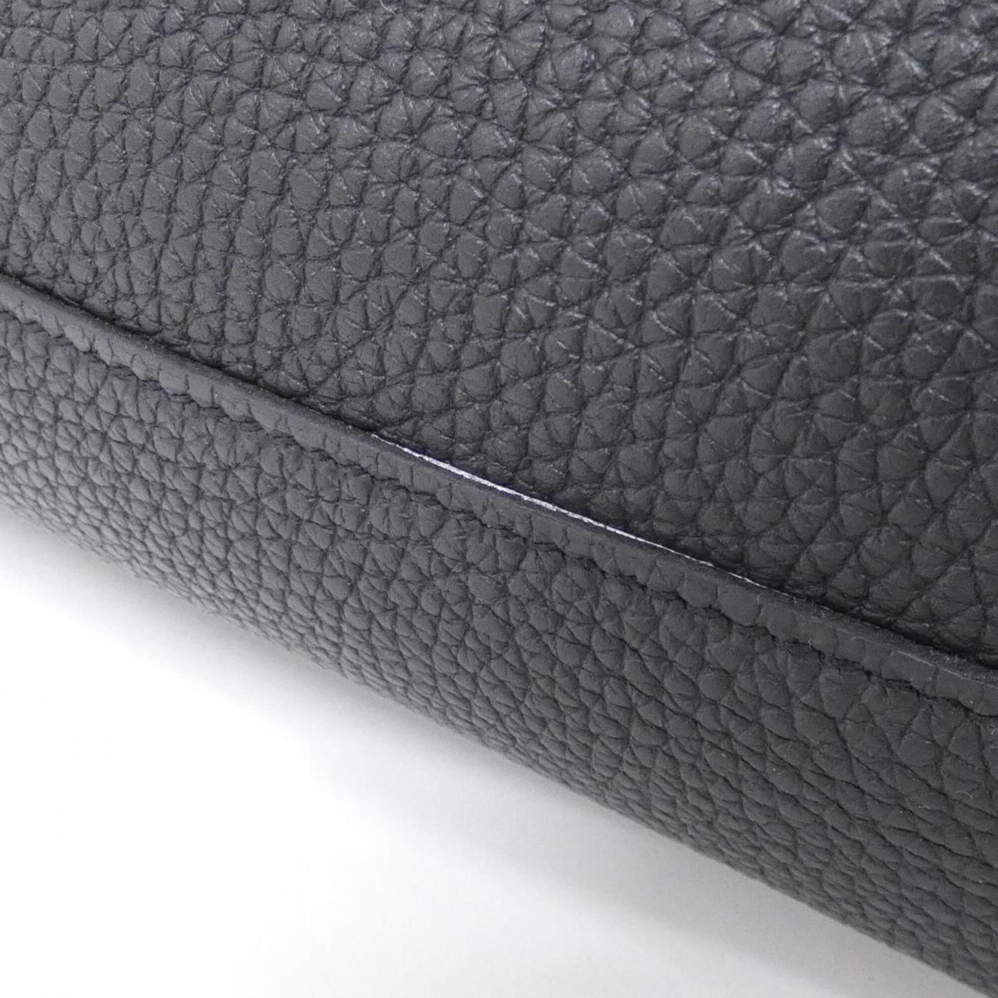 Hermes Bicolor Black Blue Nuit Taurillon Clemence Leather Handbag (Pre-Owned)