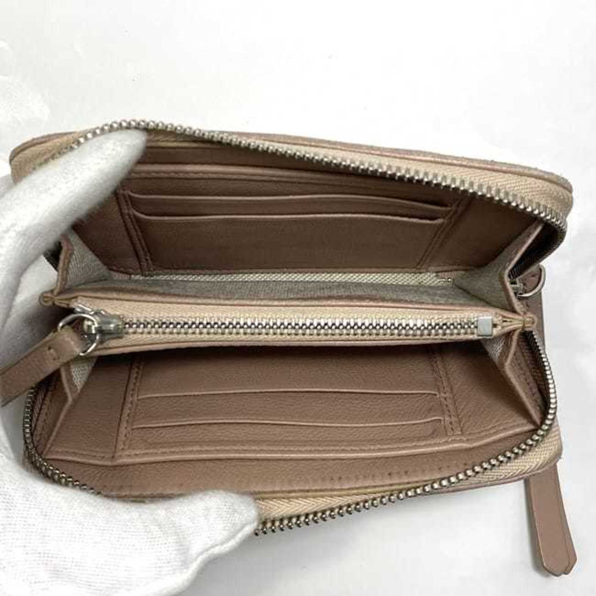 Jimmy Choo Pink Beige Leather Wallet (Bi-Fold) (Pre-Owned)