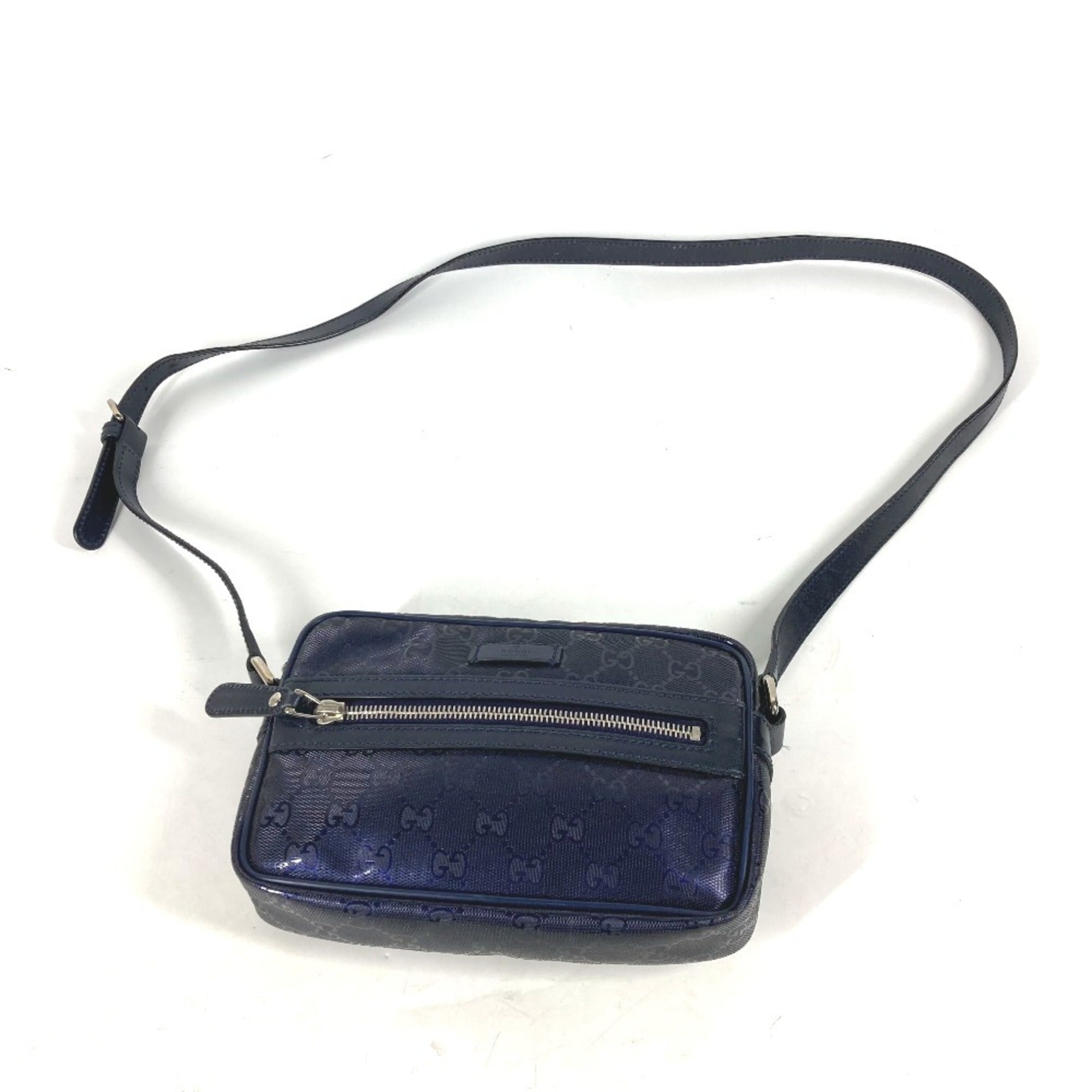 Gucci Gg Imprimé Blue Gg Imprimé Pochette Shoulder Bag (Pre-Owned)
