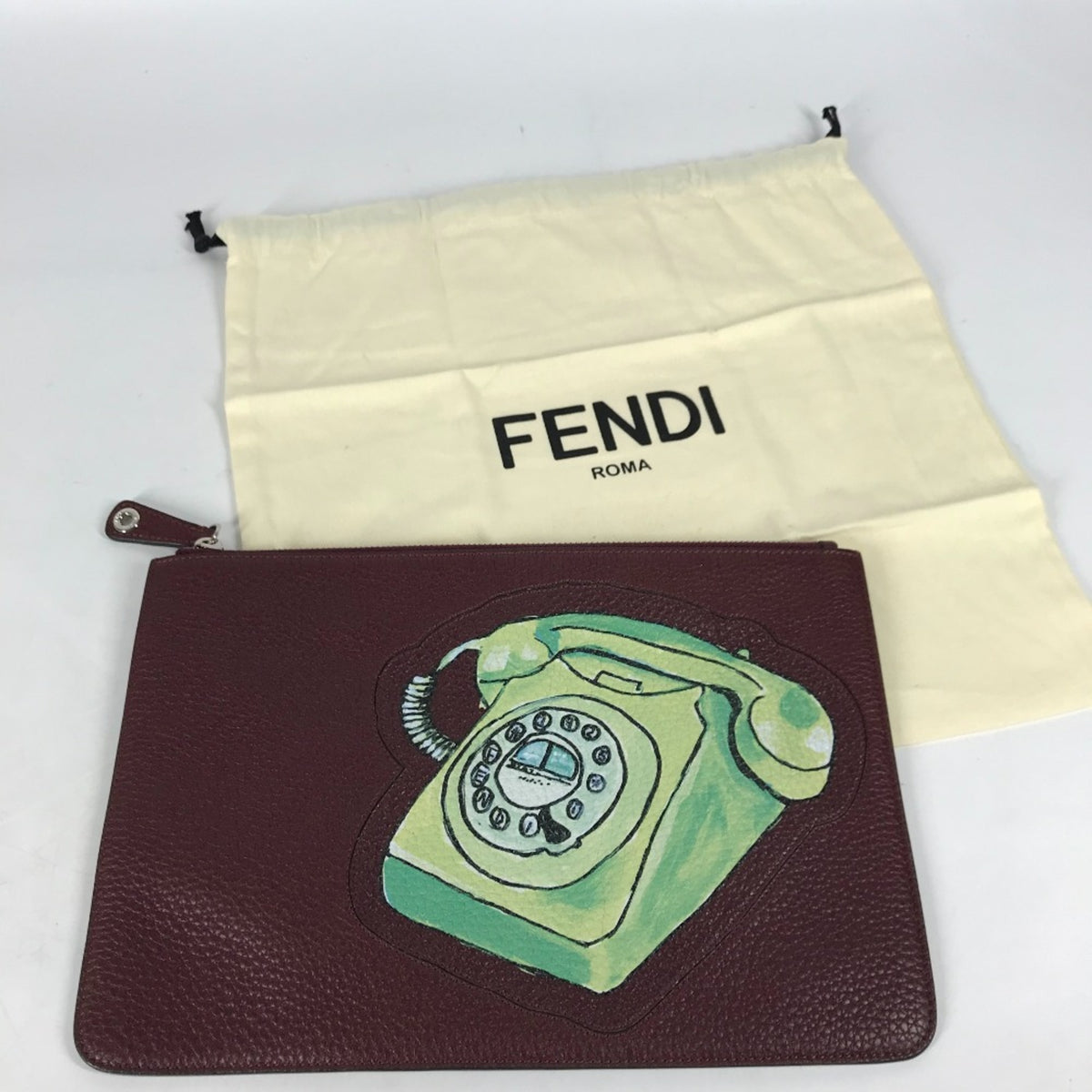 Fendi Brown Leather Clutch Bag (Pre-Owned)