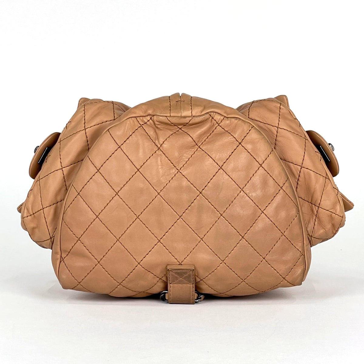 Chanel Matelasse Beige Leather Backpack (Pre-Owned)