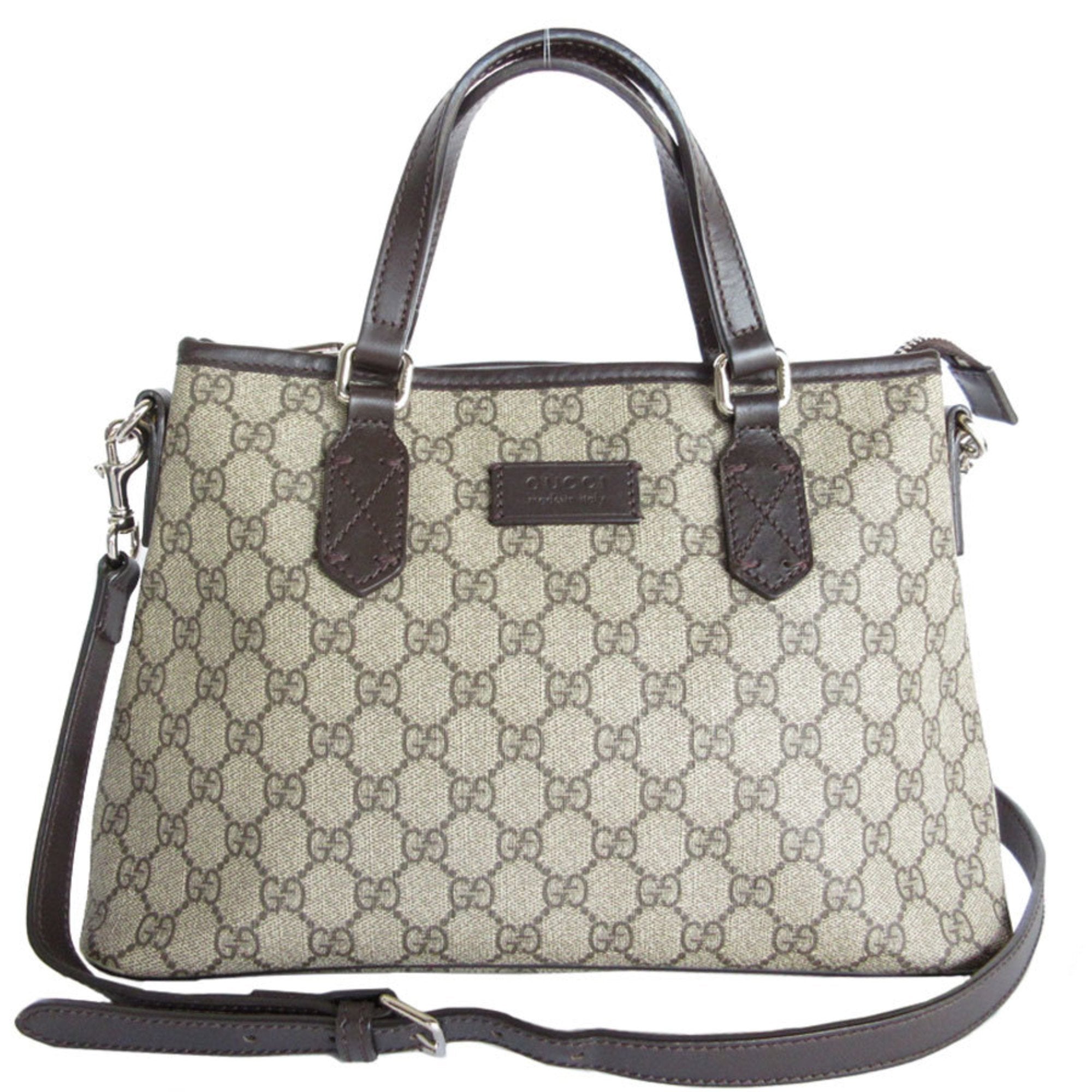 Gucci Beige Brown Pvc Leather Handbag Shoulder Bag (Pre-Owned)