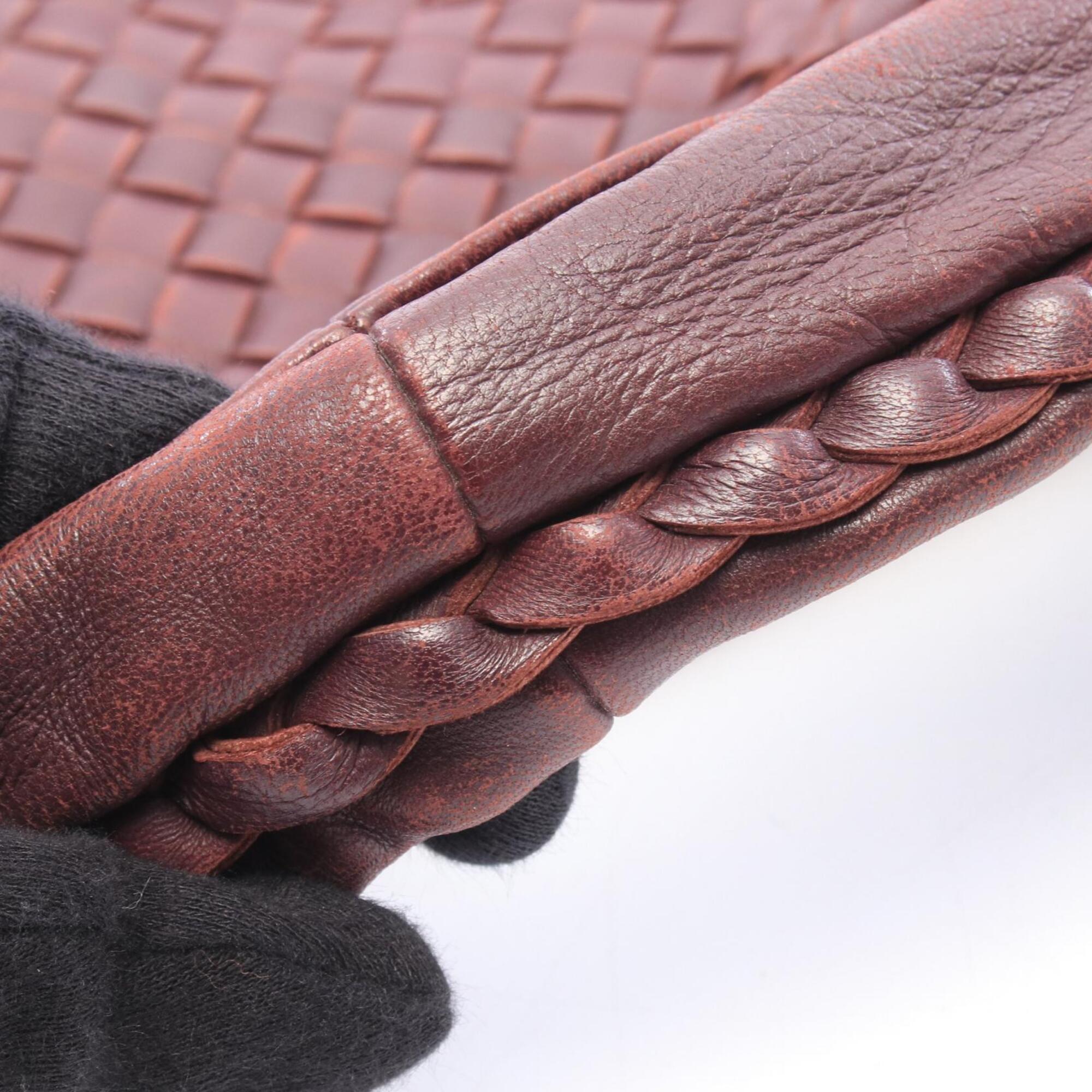 Bottega Veneta Bordeaux Intrecciato Handbag Shoulder Bag (Pre-Owned)