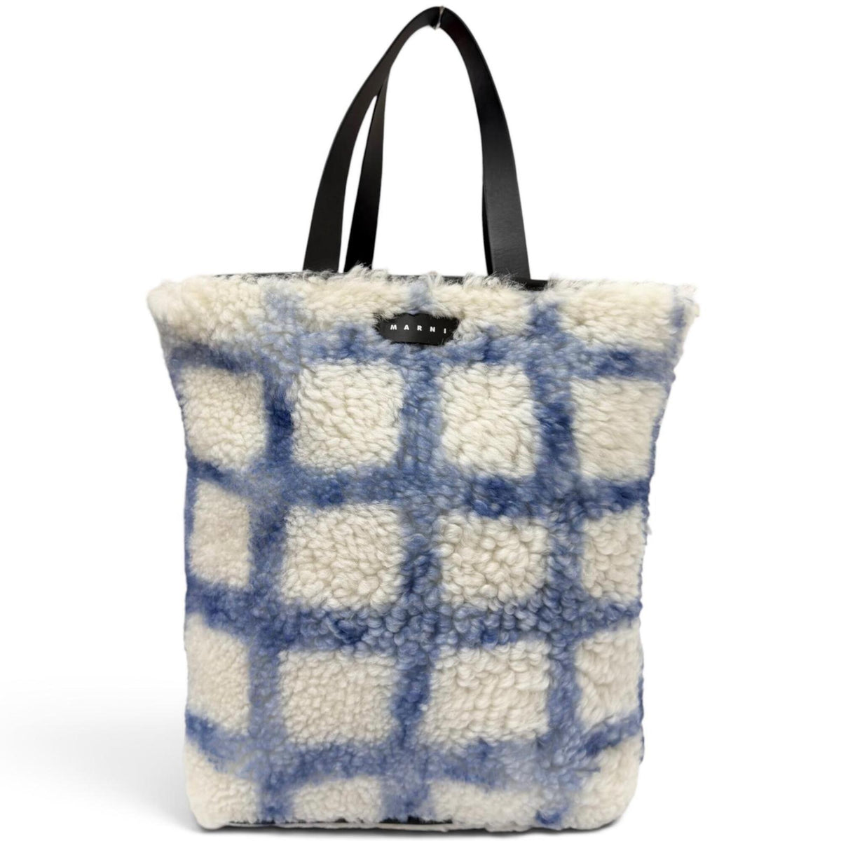 Marni Black Blue White Leather Tote Bag (Pre-Owned)