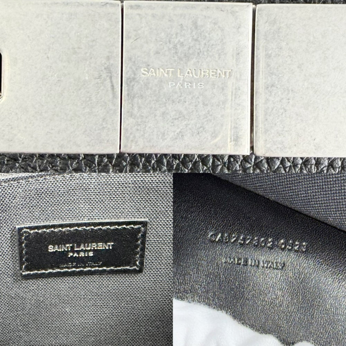Saint Laurent Black Leather Handbag Tote Bag (Pre-Owned)
