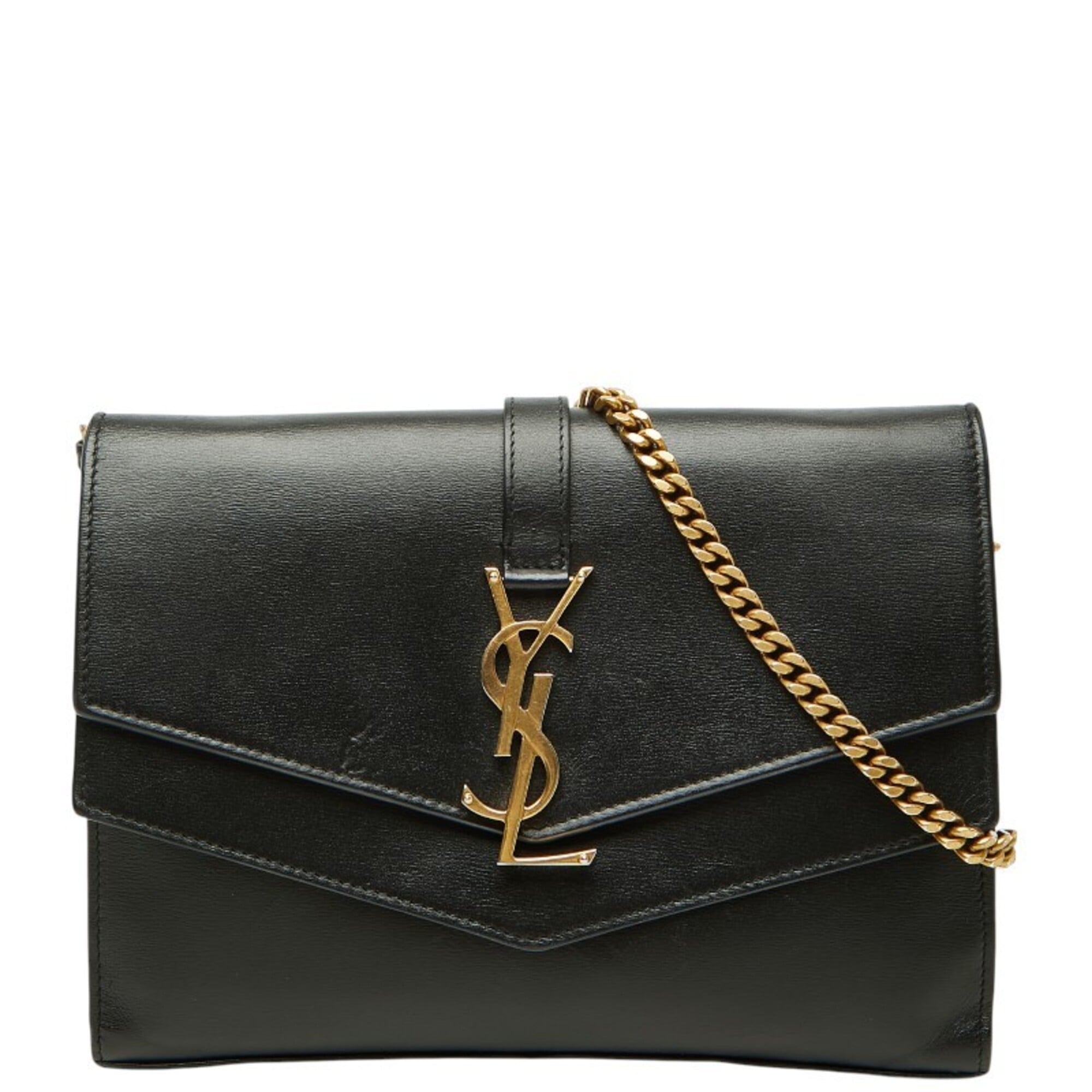 Saint Laurent Black Leather Shoulder Bag (Pre-Owned)