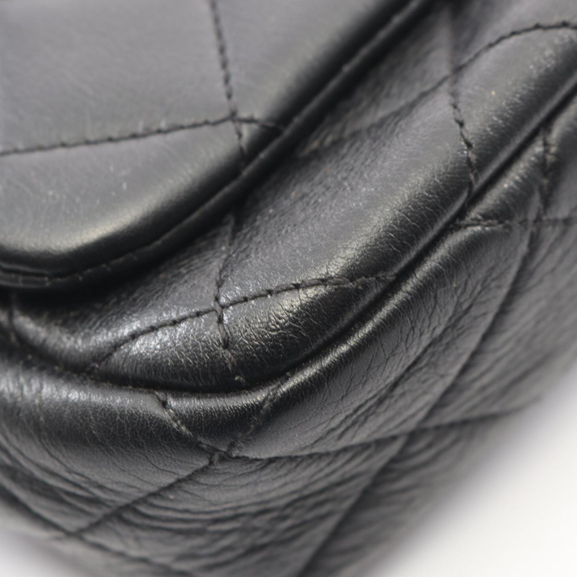 Chanel Black Leather Handbag Shoulder Bag (Pre-Owned)