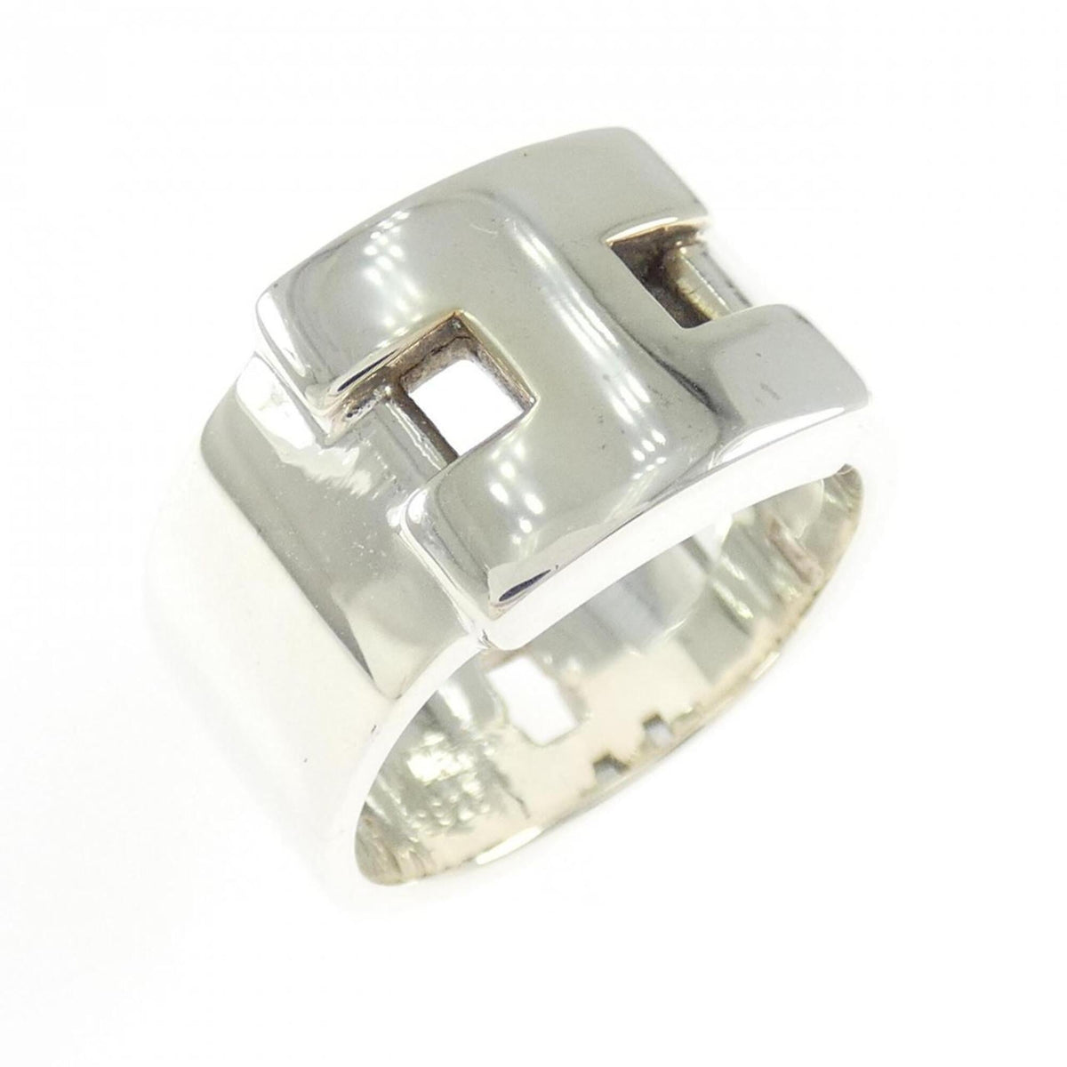 Hermes Silver 925 Band Ring (Pre-Owned)