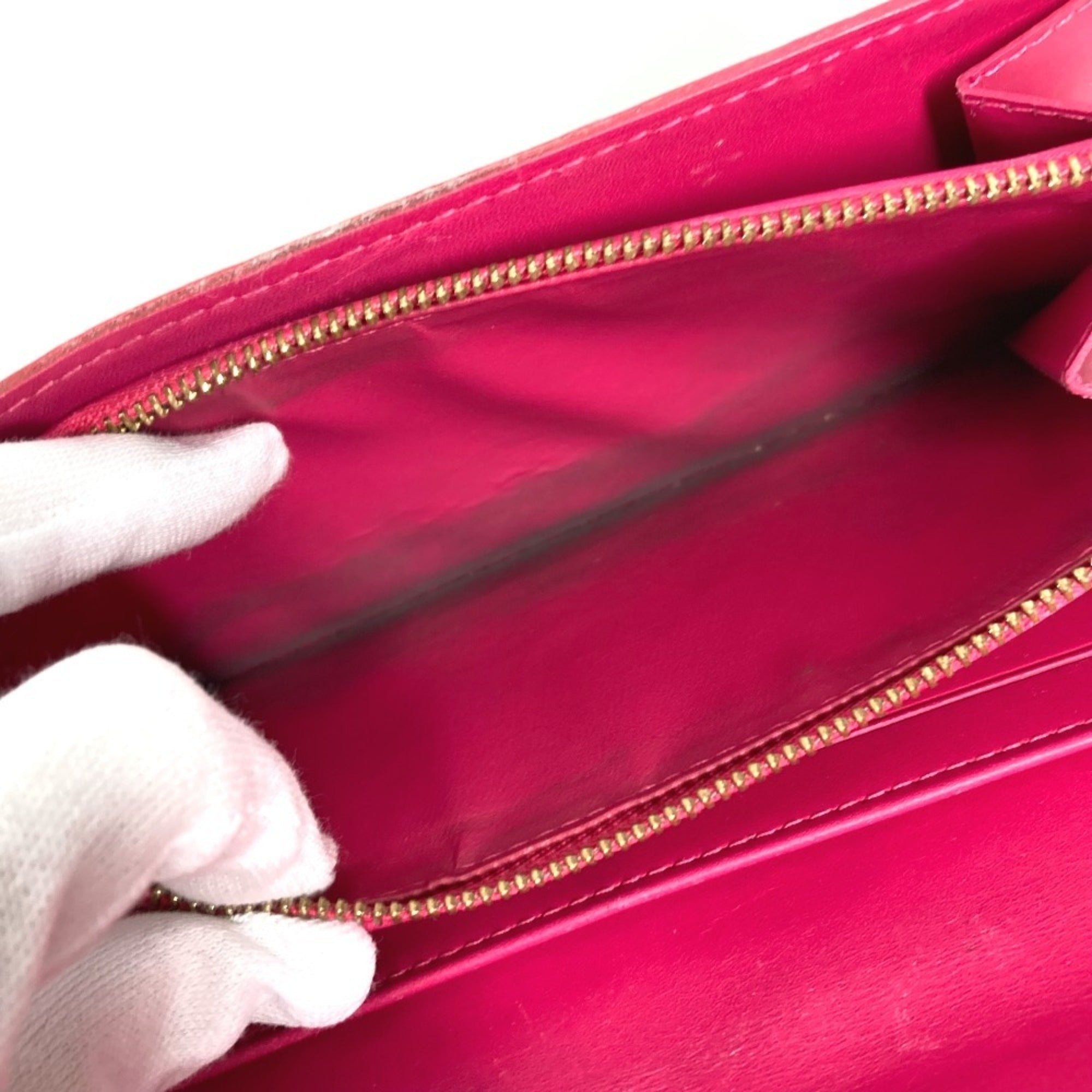 Louis Vuitton Galle Pink Rose Pop Monogram Vernis Long Wallet (Bi-Fold) (Pre-Owned)