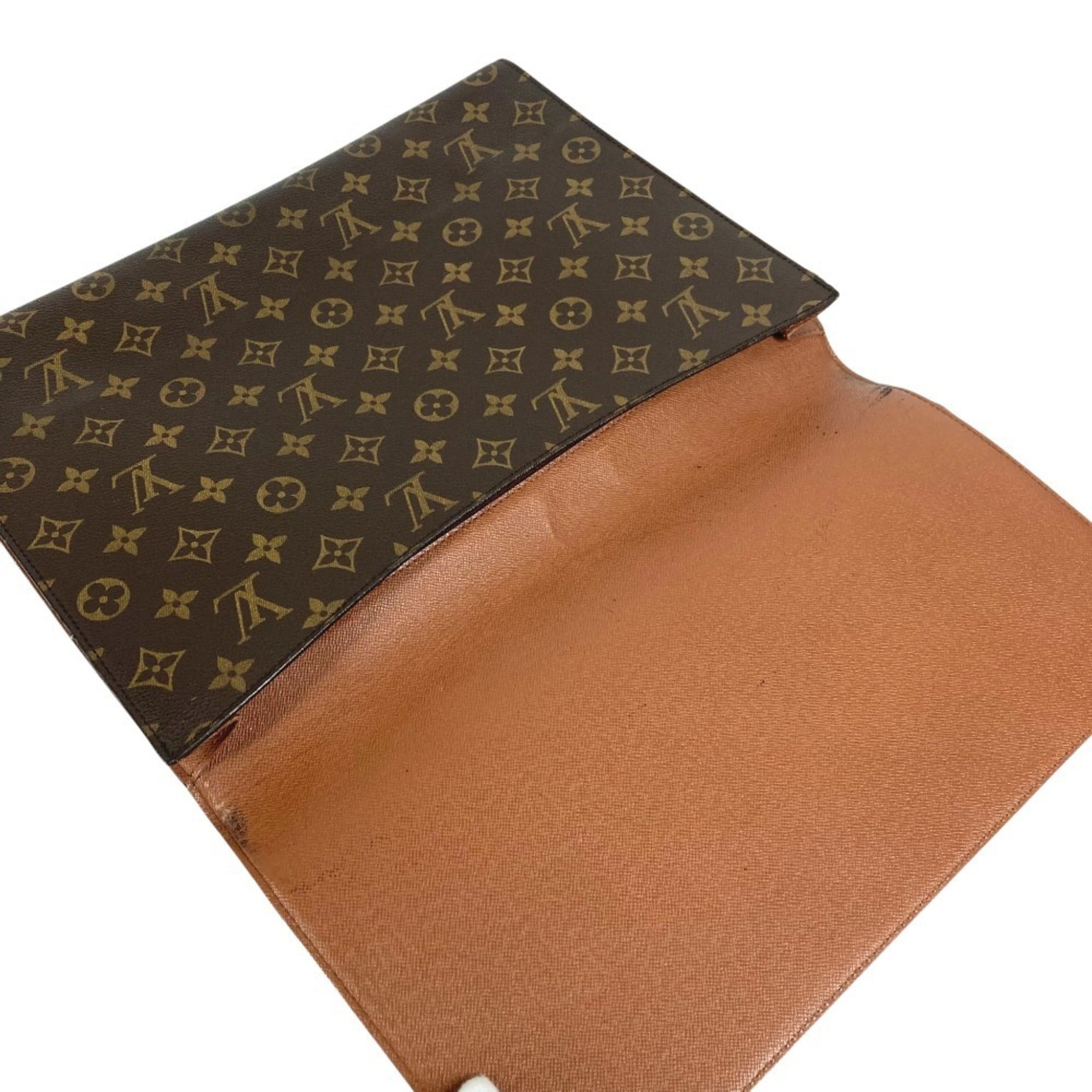 Louis Vuitton Brown Monogram Canvas Clutch Bag (Pre-Owned)