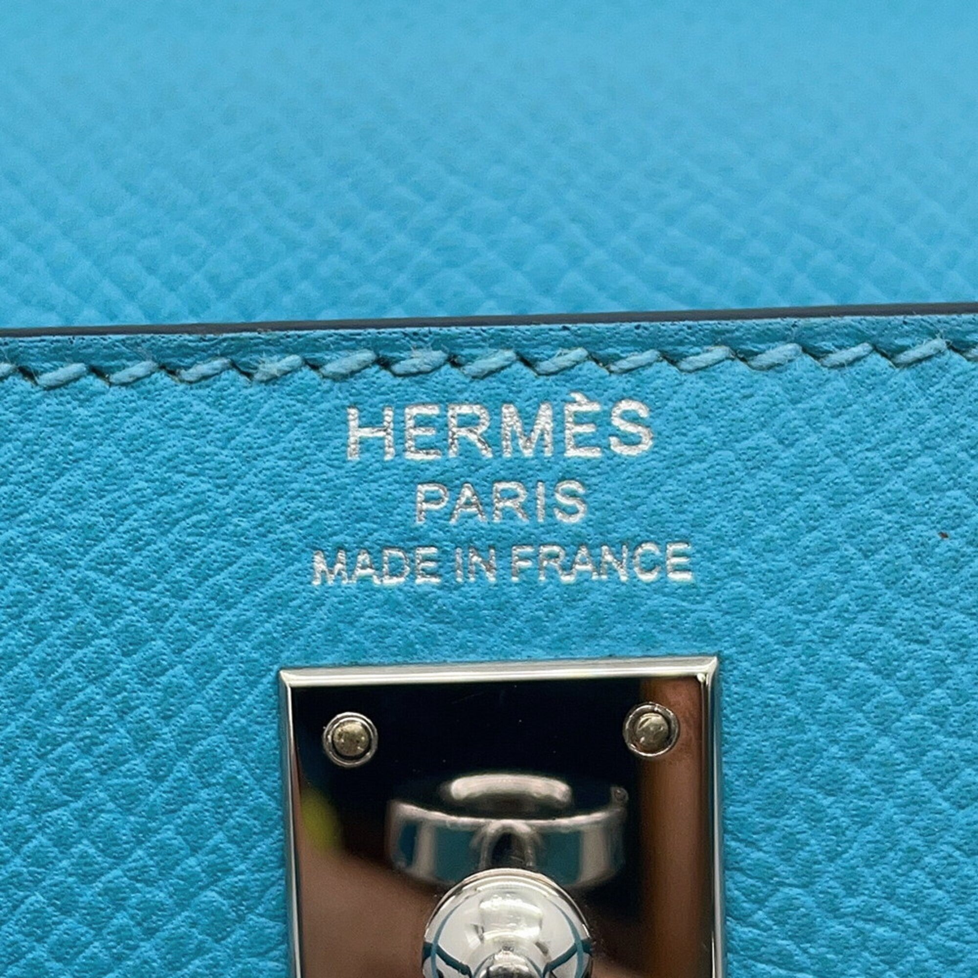 Hermes Blue Epsom Leather Handbag (Pre-Owned)
