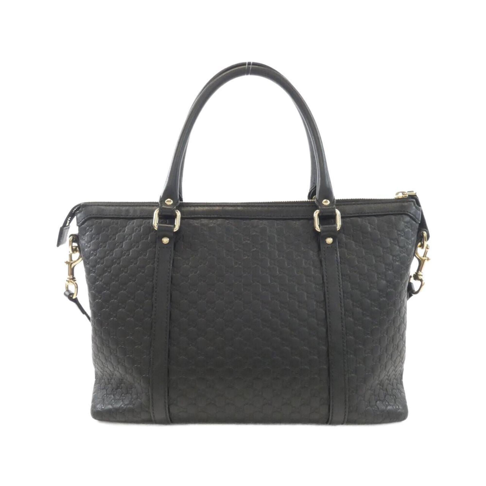 Gucci Black Micro Gg Leather Handbag (Pre-Owned)