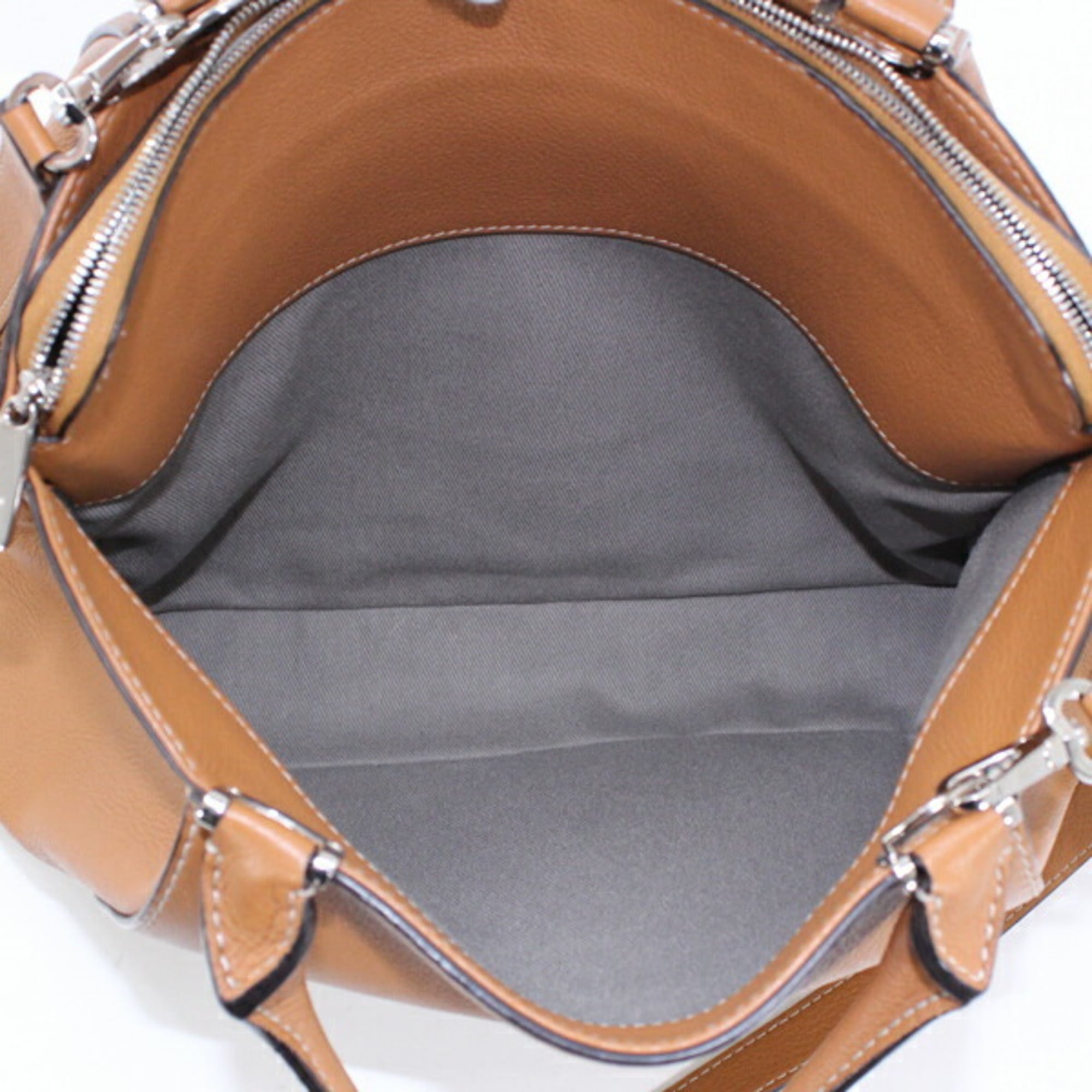 Cartier Light Brown Leather Handbag Shoulder Bag (Pre-Owned)