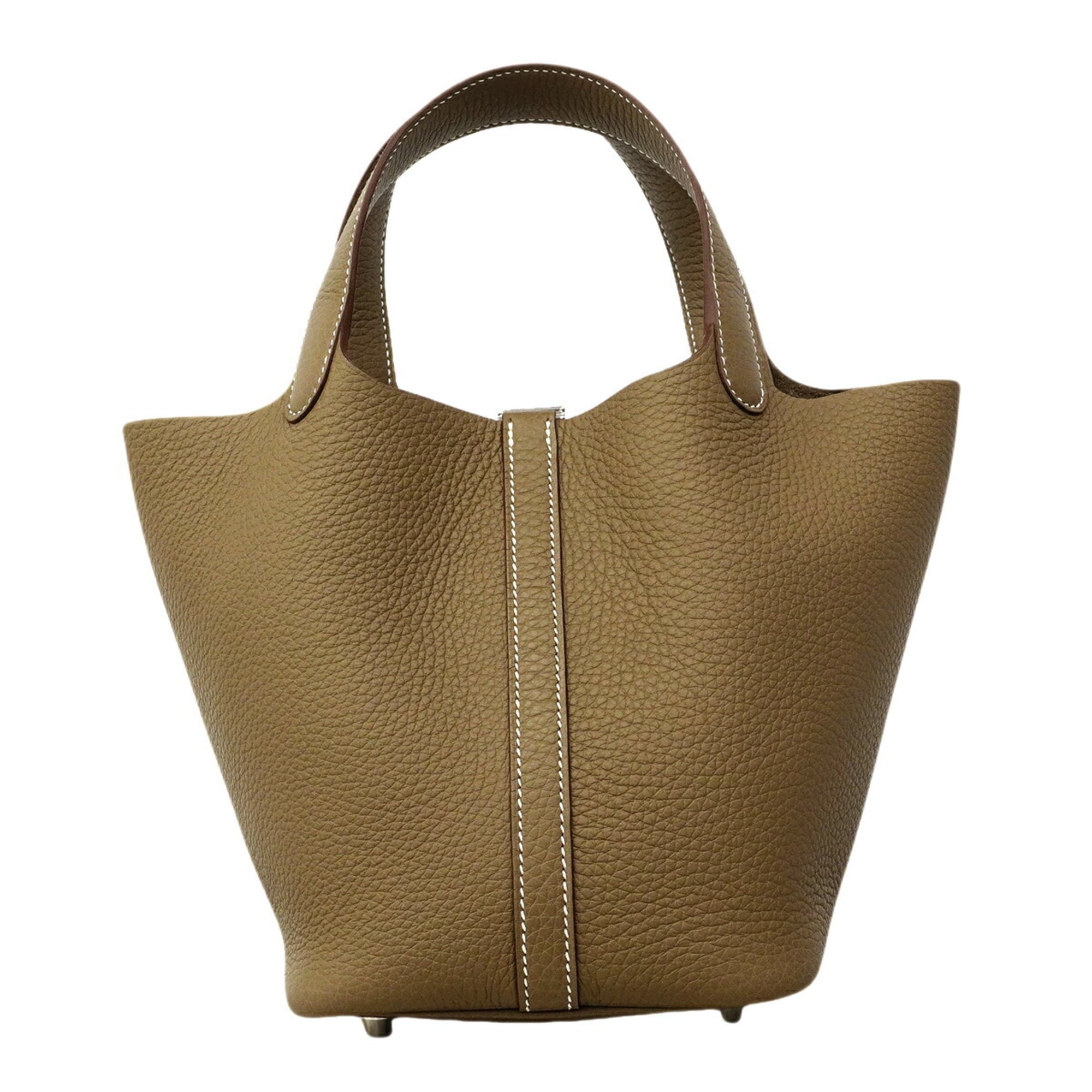 Hermes Etoupe Gray Taurillon Clemence Leather Handbag (Pre-Owned)