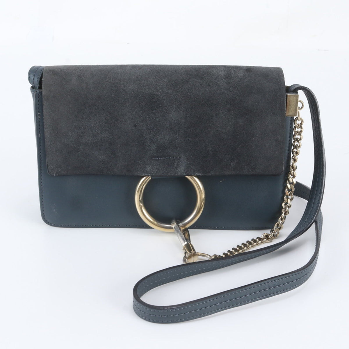 Chloé Navy Leather Crossbody Bag Handbag Shoulder Bag Tote Bag (Pre-Owned)