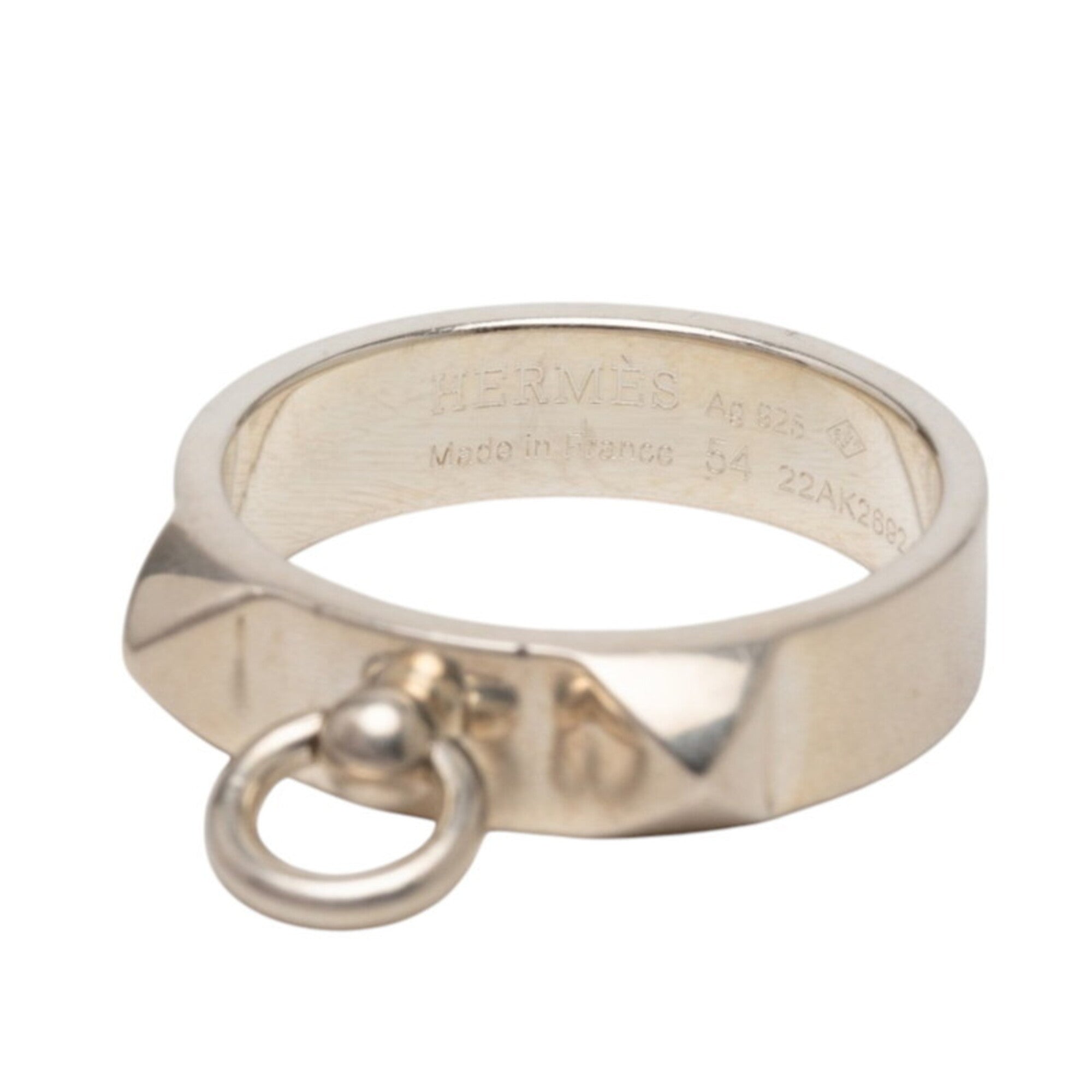 Hermes Cyan Silver 925 Band Ring (Pre-Owned)