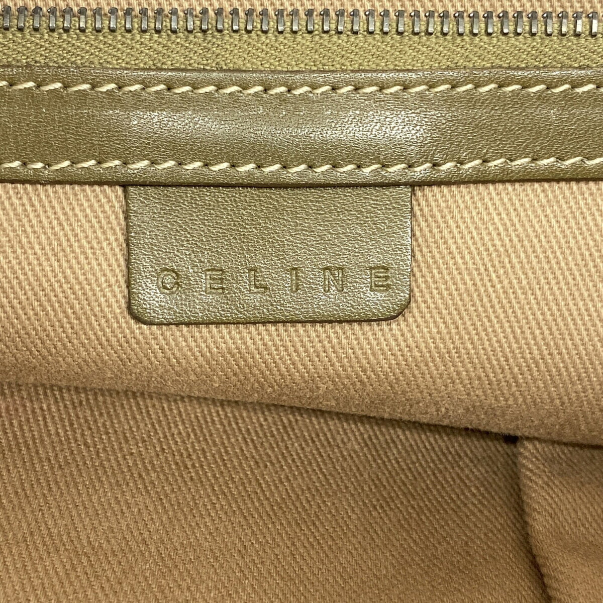 Celine Khaki Canvas Tote Bag (Pre-Owned)