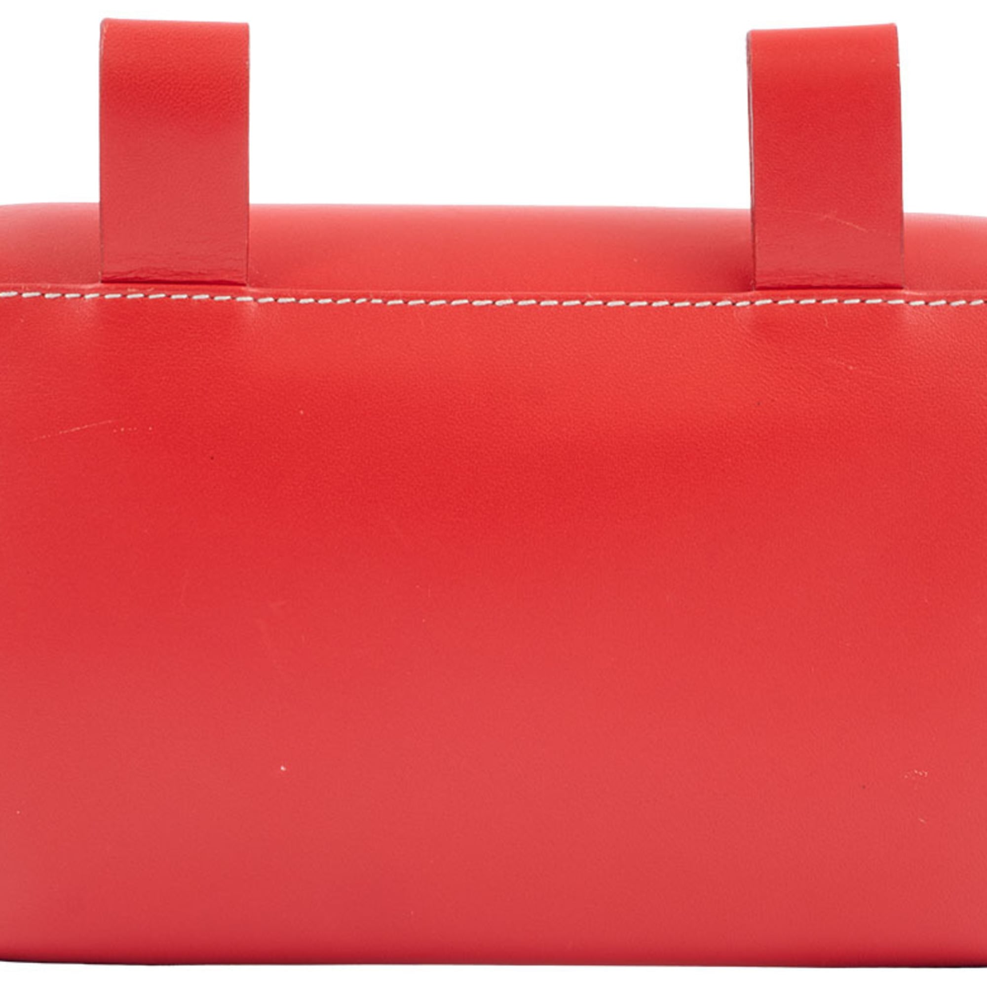 Salvatore Ferragamo Red Color Leather Fanny Pack Sling Bag (Pre-Owned)