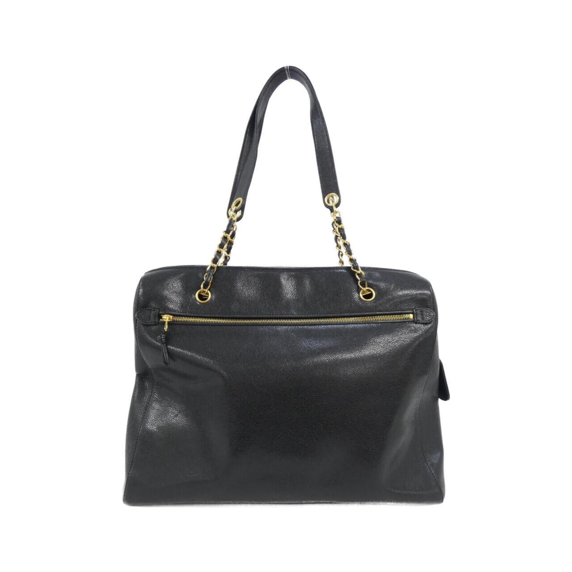 Chanel Black Grained Calfskin Shoulder Bag (Pre-Owned)