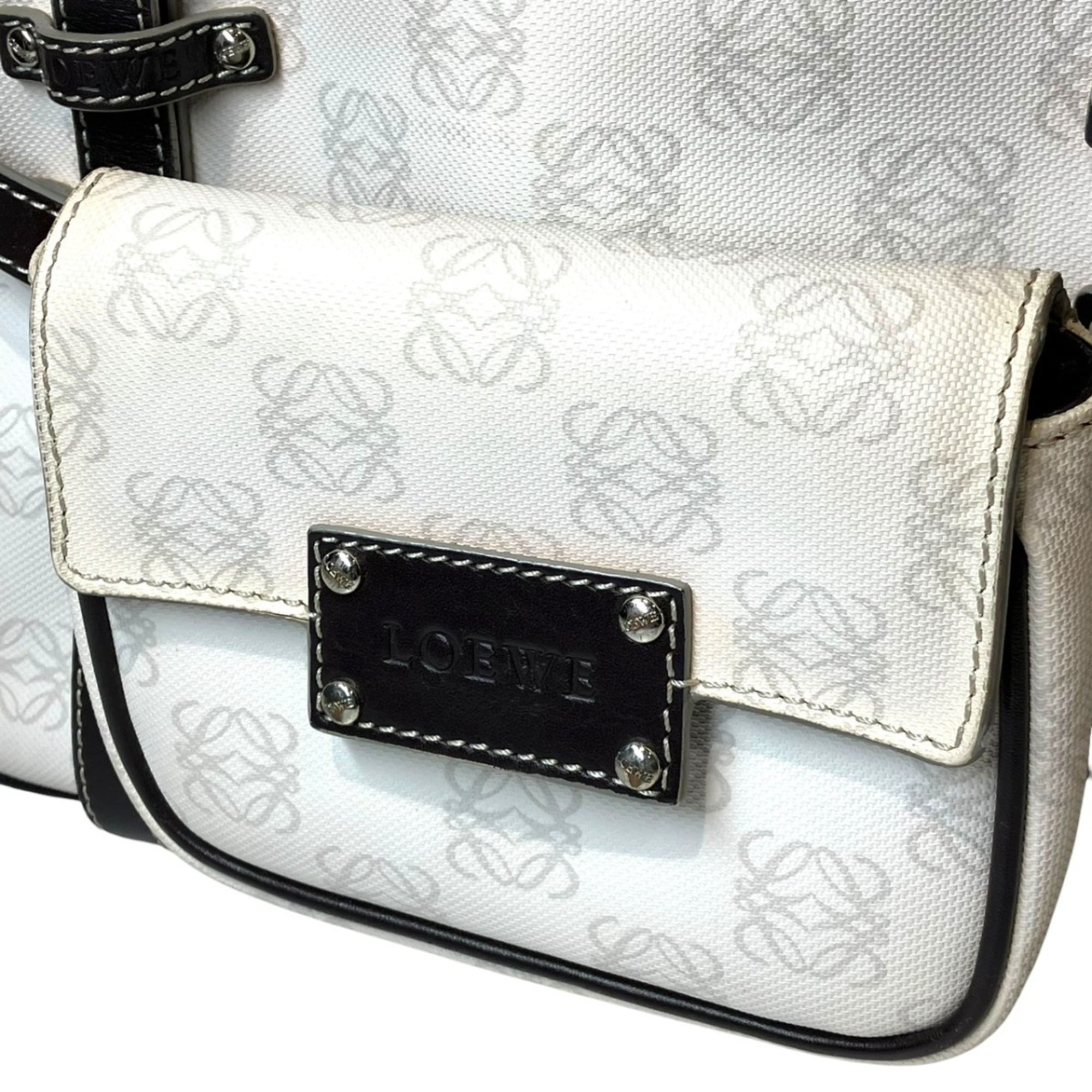 Loewe White Pvc Leather Handbag (Pre-Owned)
