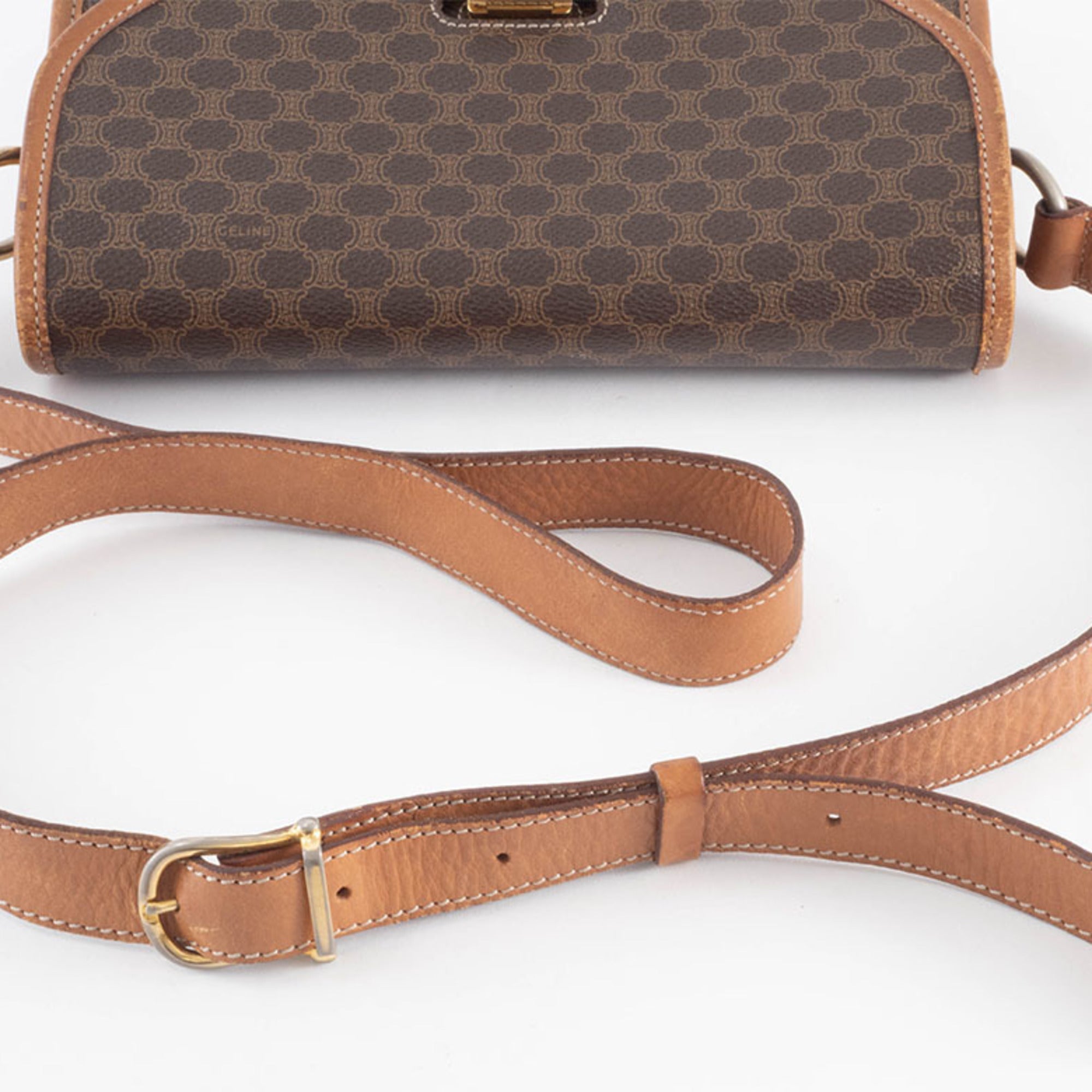Celine Macadam Brown Pvc Leather Shoulder Bag (Pre-Owned)