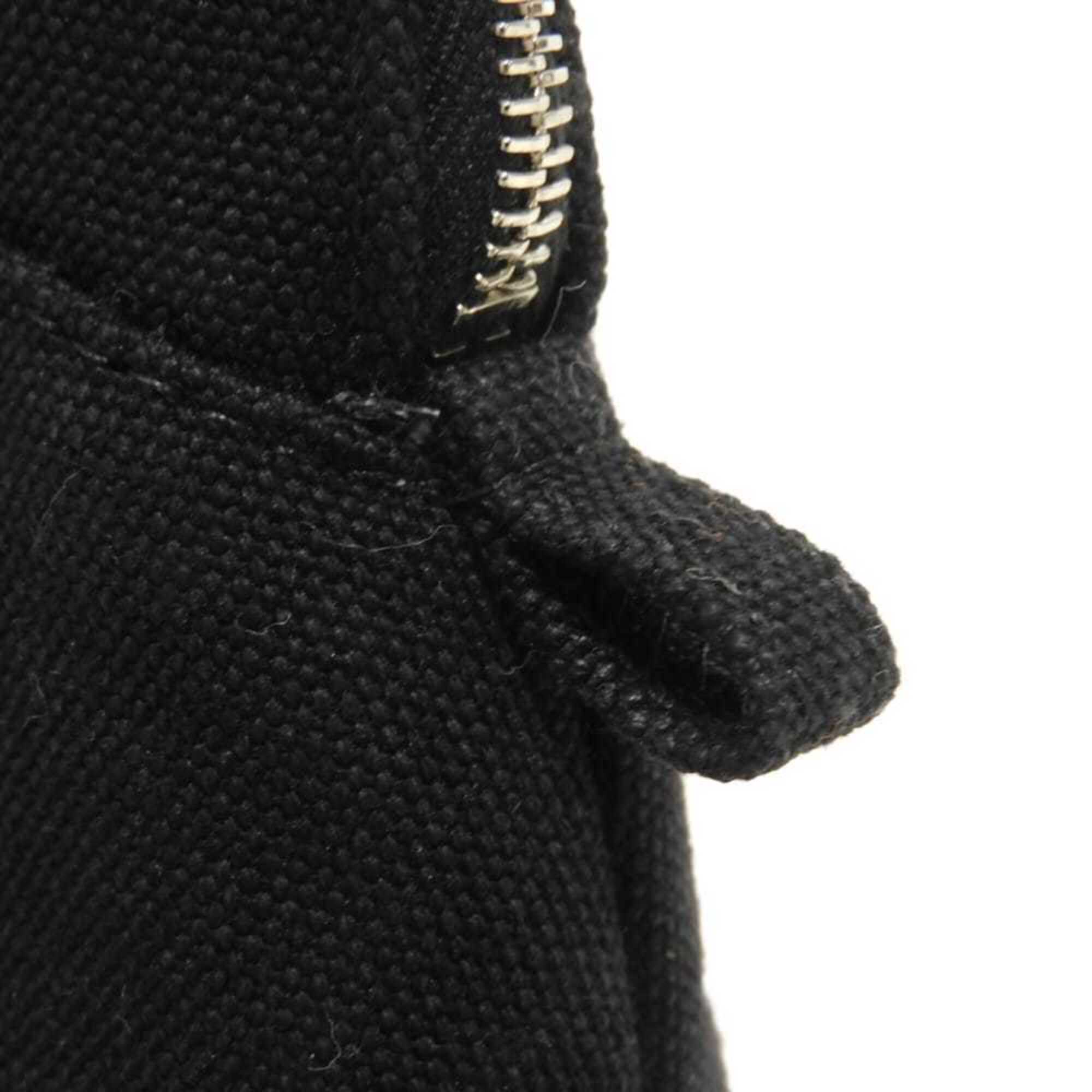 Hermes Black Orange Cotton Clutch Bag Pouch (Pre-Owned)