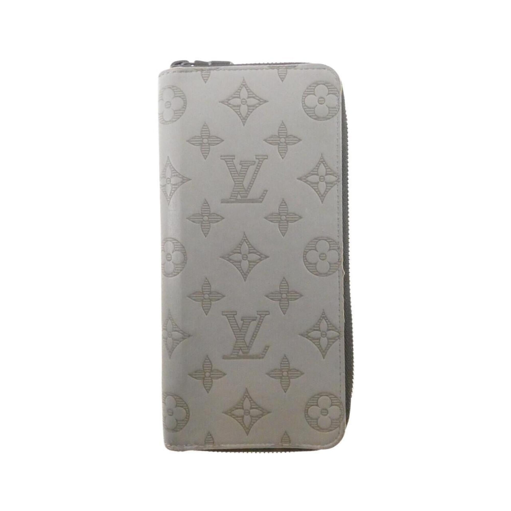 Louis Vuitton Gris Leather Long Wallet (Bi-Fold) (Pre-Owned)