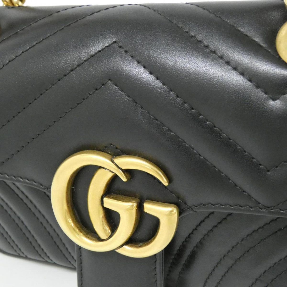 Gucci Black Quilting Leather Shoulder Bag (Pre-Owned)