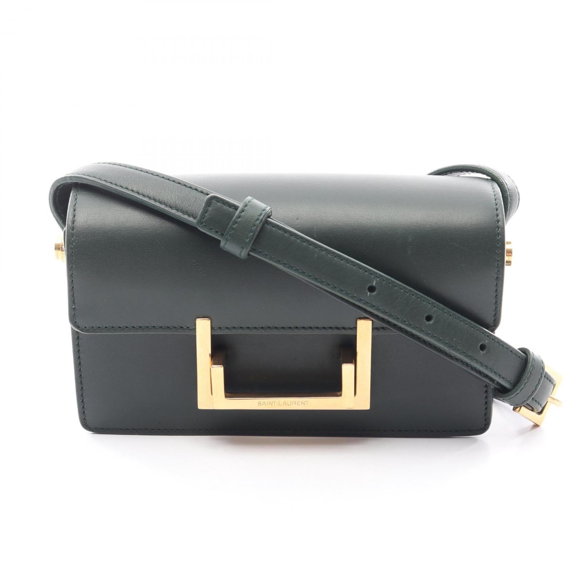 Yves Saint Laurent Green Leather Handbag Shoulder Bag (Pre-Owned)