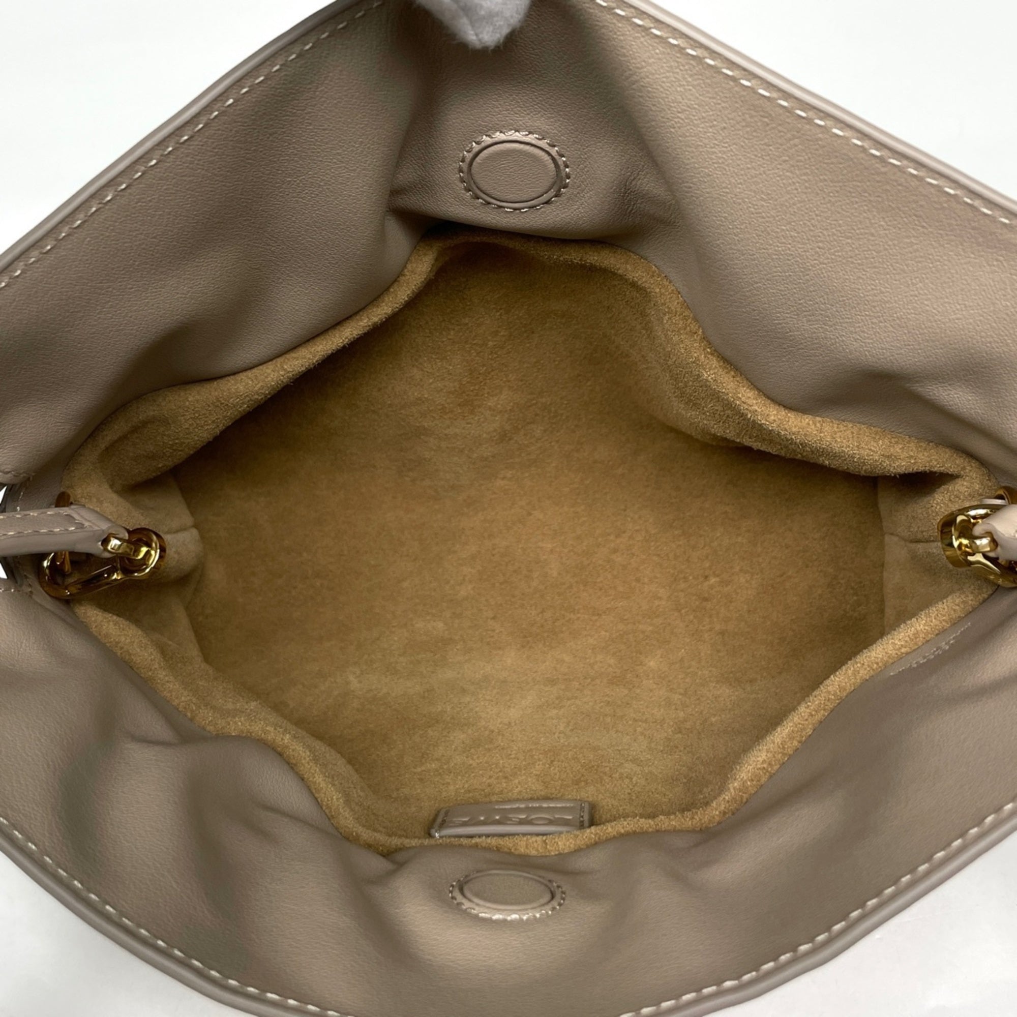 Loewe Flamenco Beige Leather Clutch Bag Shoulder Bag (Pre-Owned)