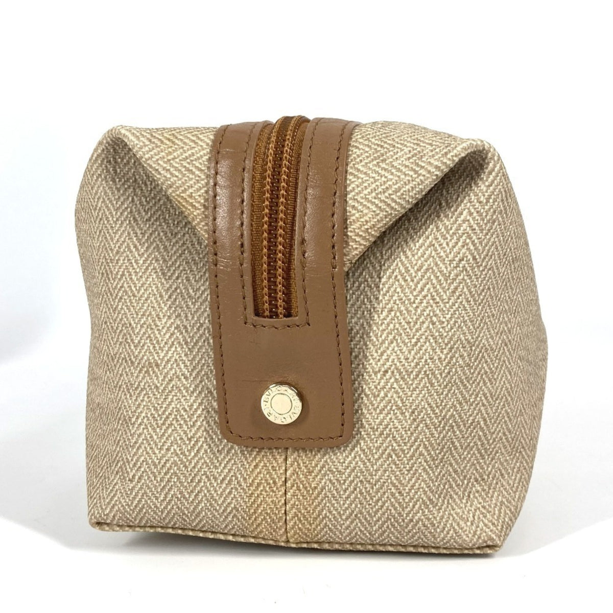 Bvlgari Beige Leather Pvc Pouch (Pre-Owned)
