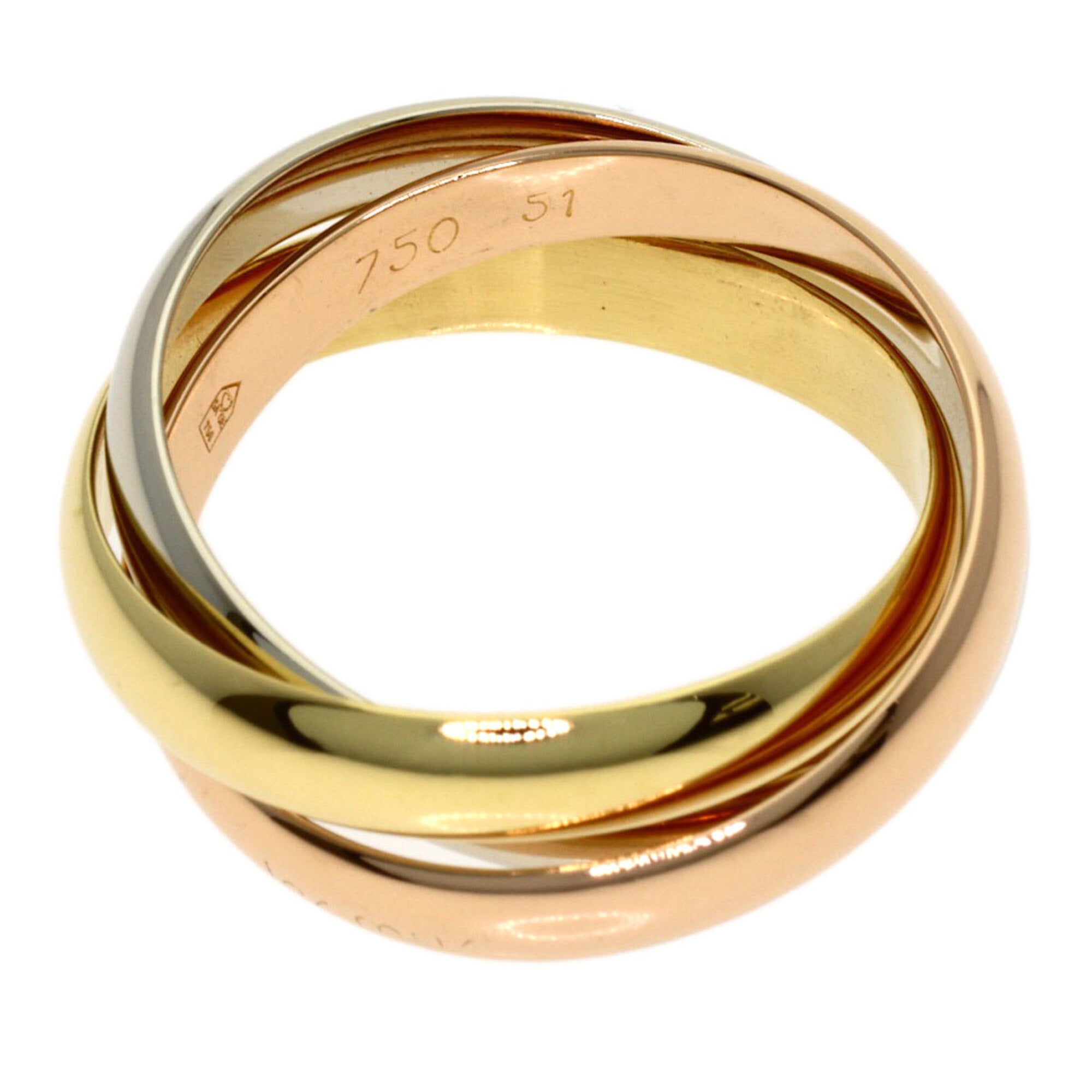 Cartier Trinity Pink White Yellow Band Ring (Pre-Owned)