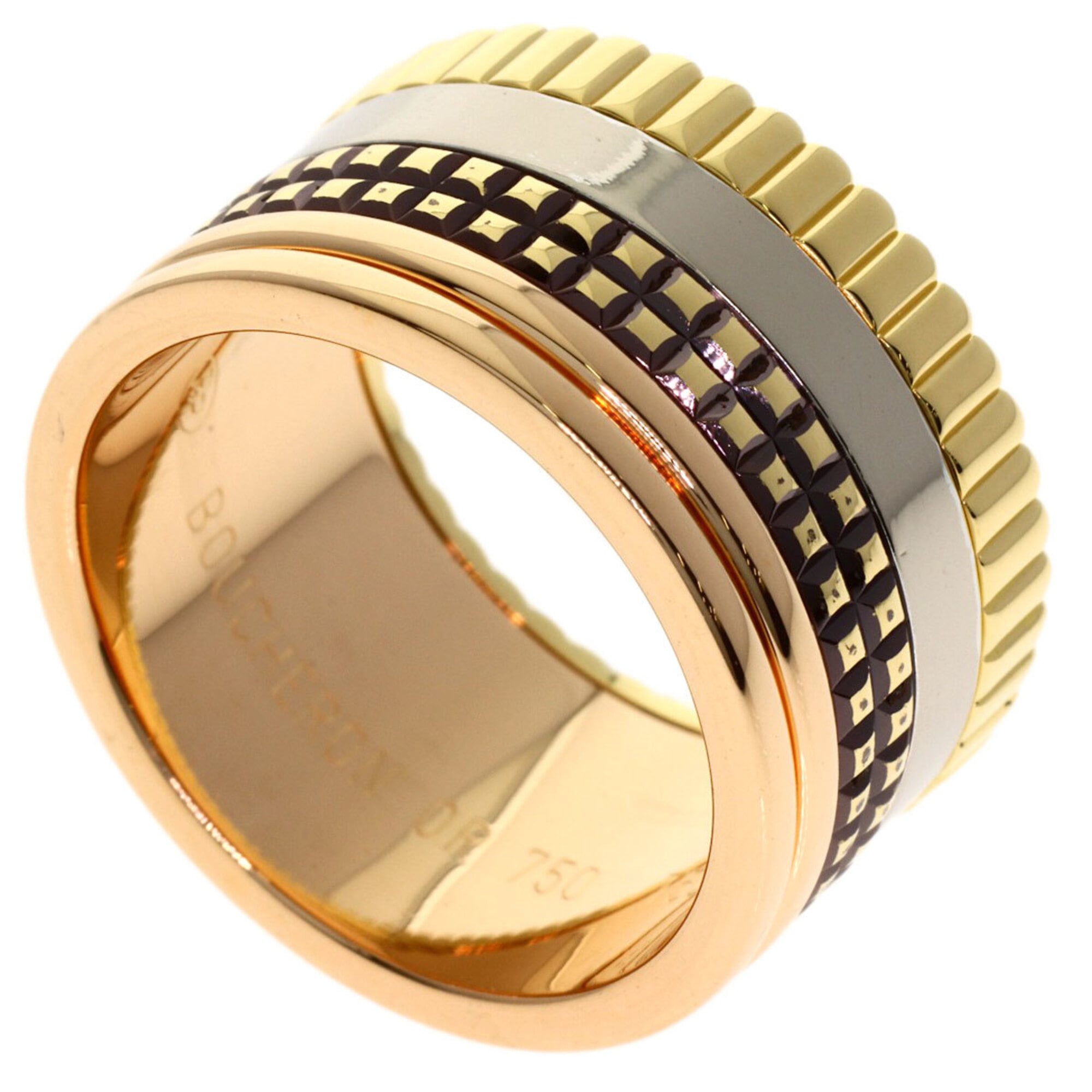 Boucheron Yellow Gold (18K) Pink Gold (18K) White Gold (18K) Band Ring (Pre-Owned)