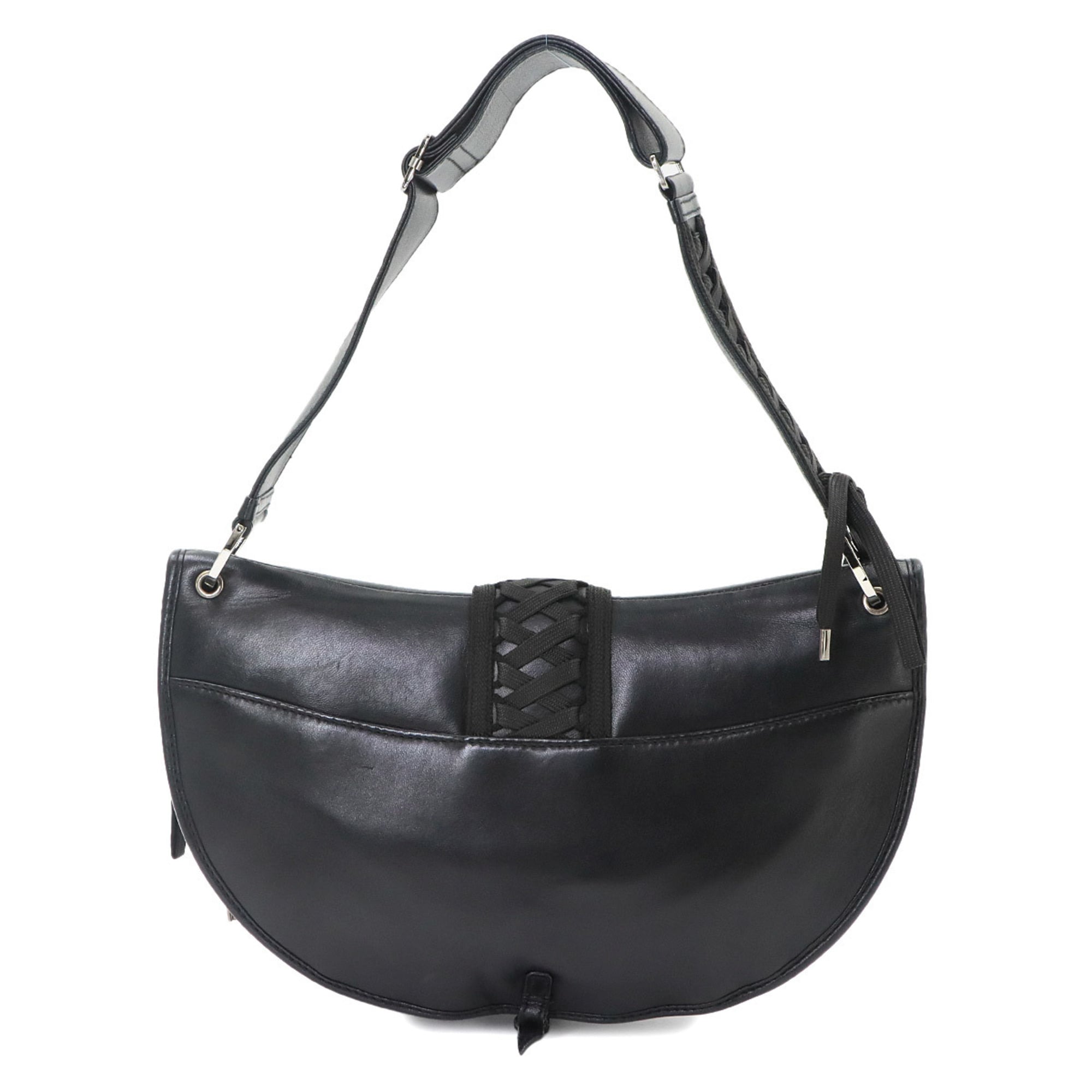 Christian Dior Black Leather Handbag Shoulder Bag (Pre-Owned)
