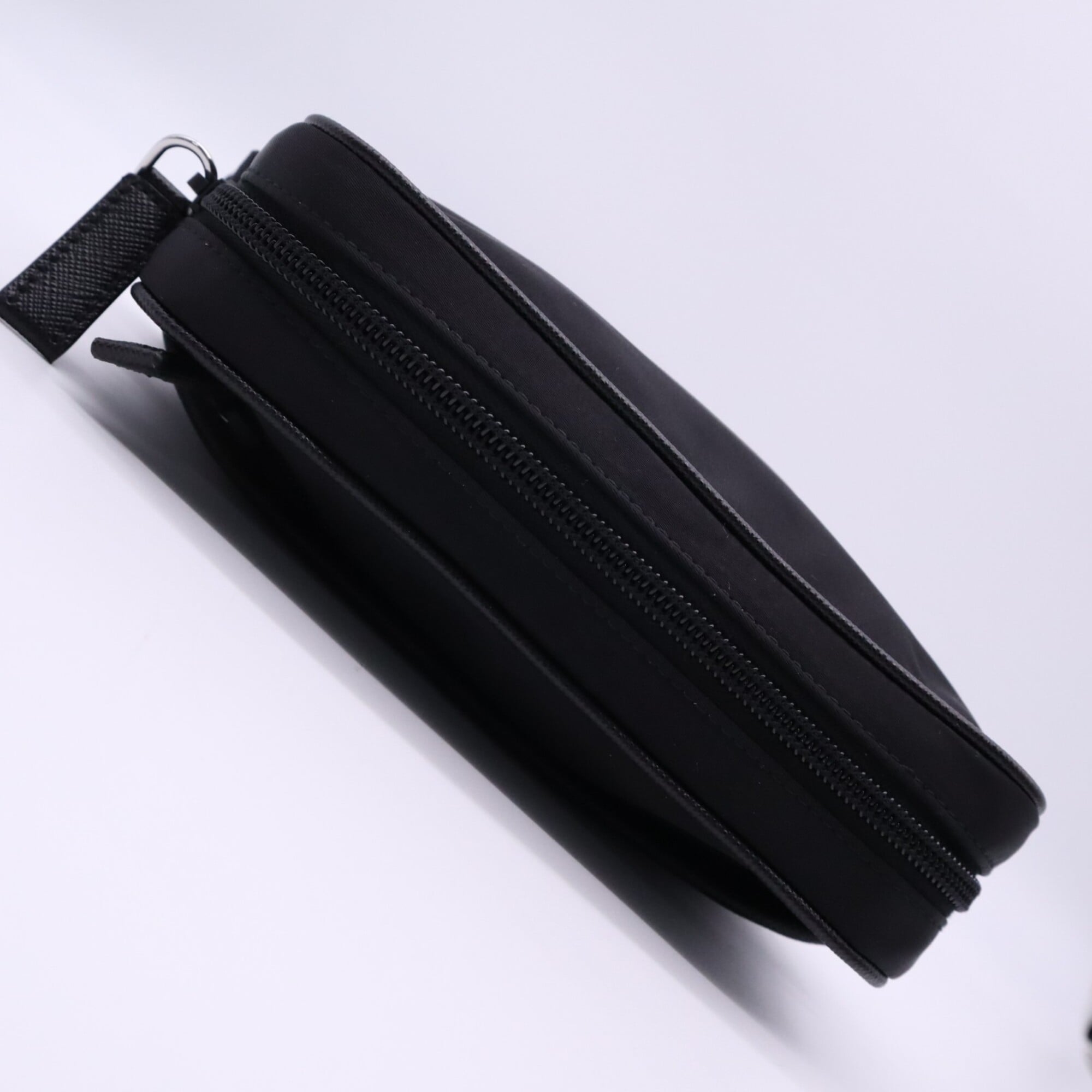 Prada Saffiano Black Nylon Shoulder Bag (Pre-Owned)
