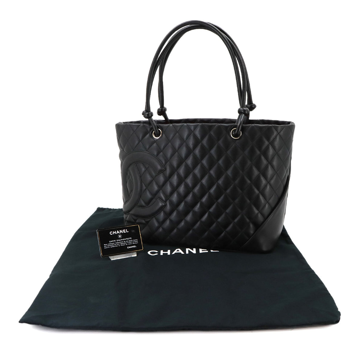 Chanel Black Leather Handbag Tote Bag (Pre-Owned)