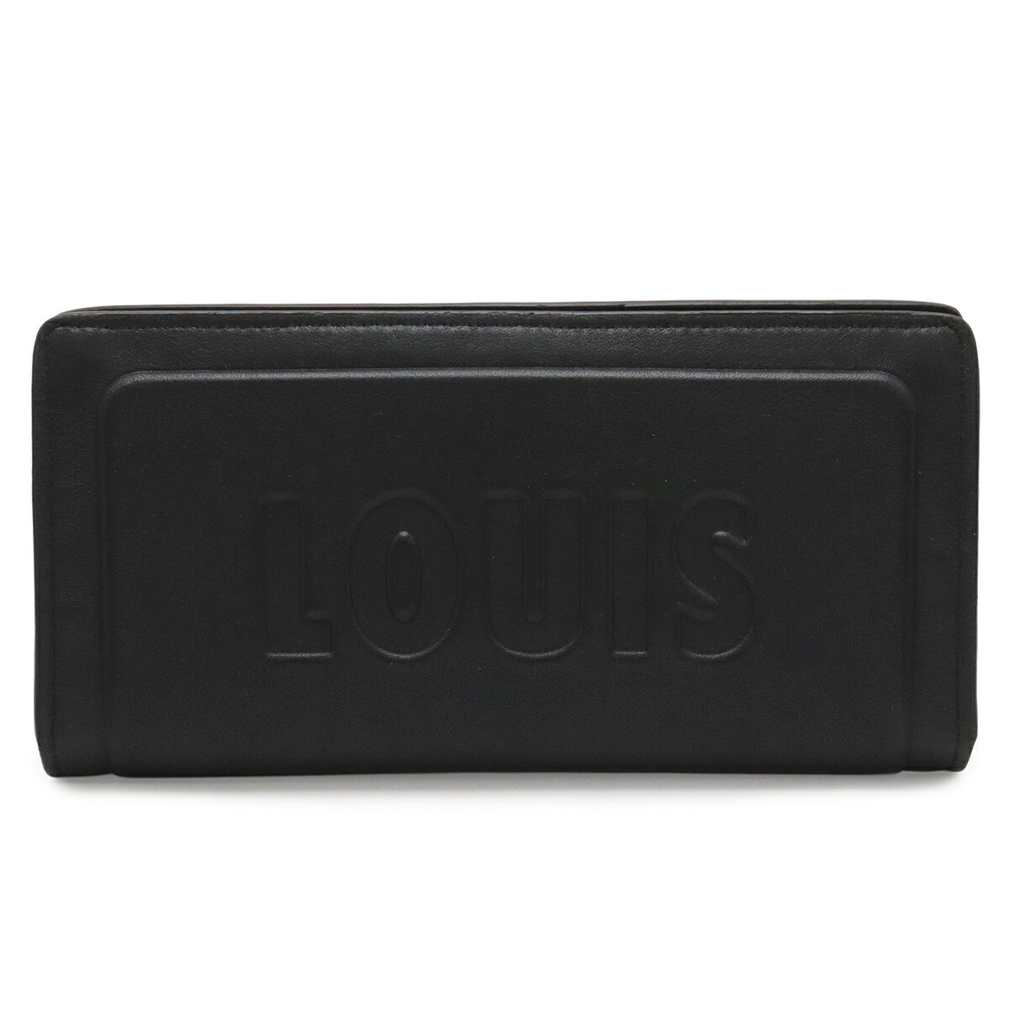 Louis Vuitton Black Leather Long Wallet (Bi-Fold) (Pre-Owned)