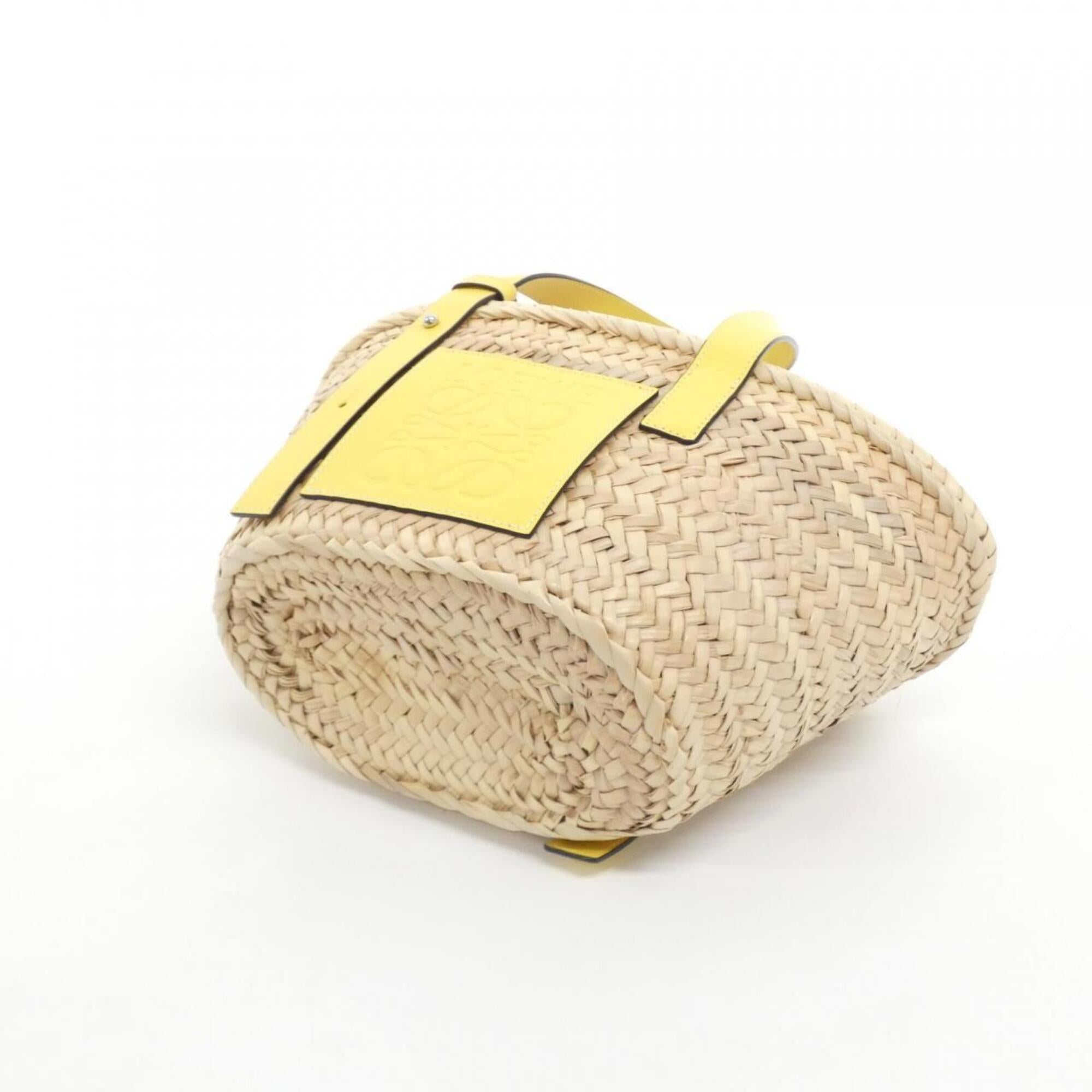 Loewe Beige Yellow Raffia Leather Handbag (Pre-Owned)