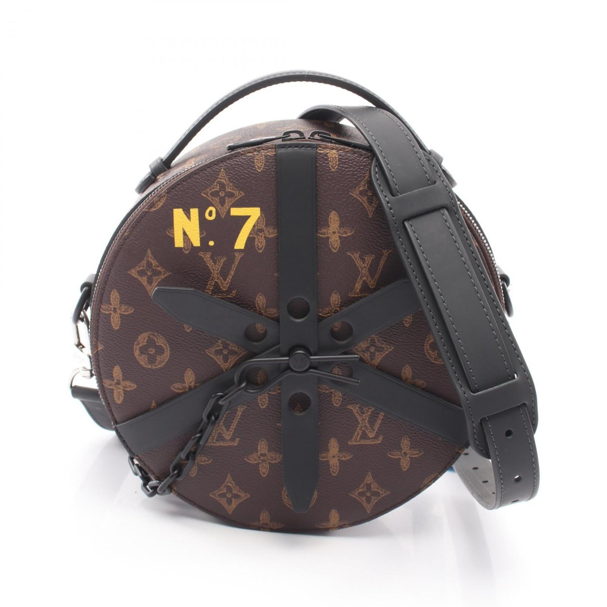 Louis Vuitton Black Brown Coated Canvas Leather Handbag (Pre-Owned)