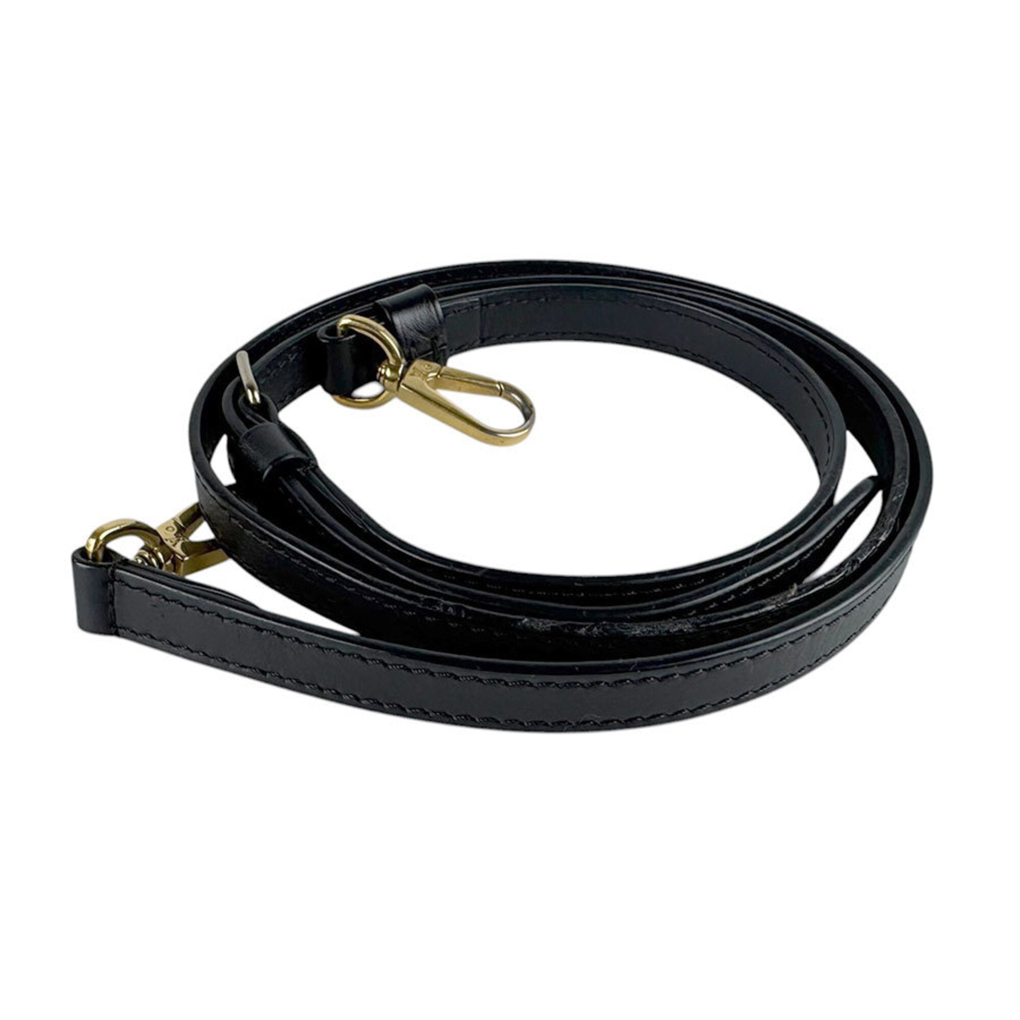 Louis Vuitton Black Leather Handbag Shoulder Bag (Pre-Owned)