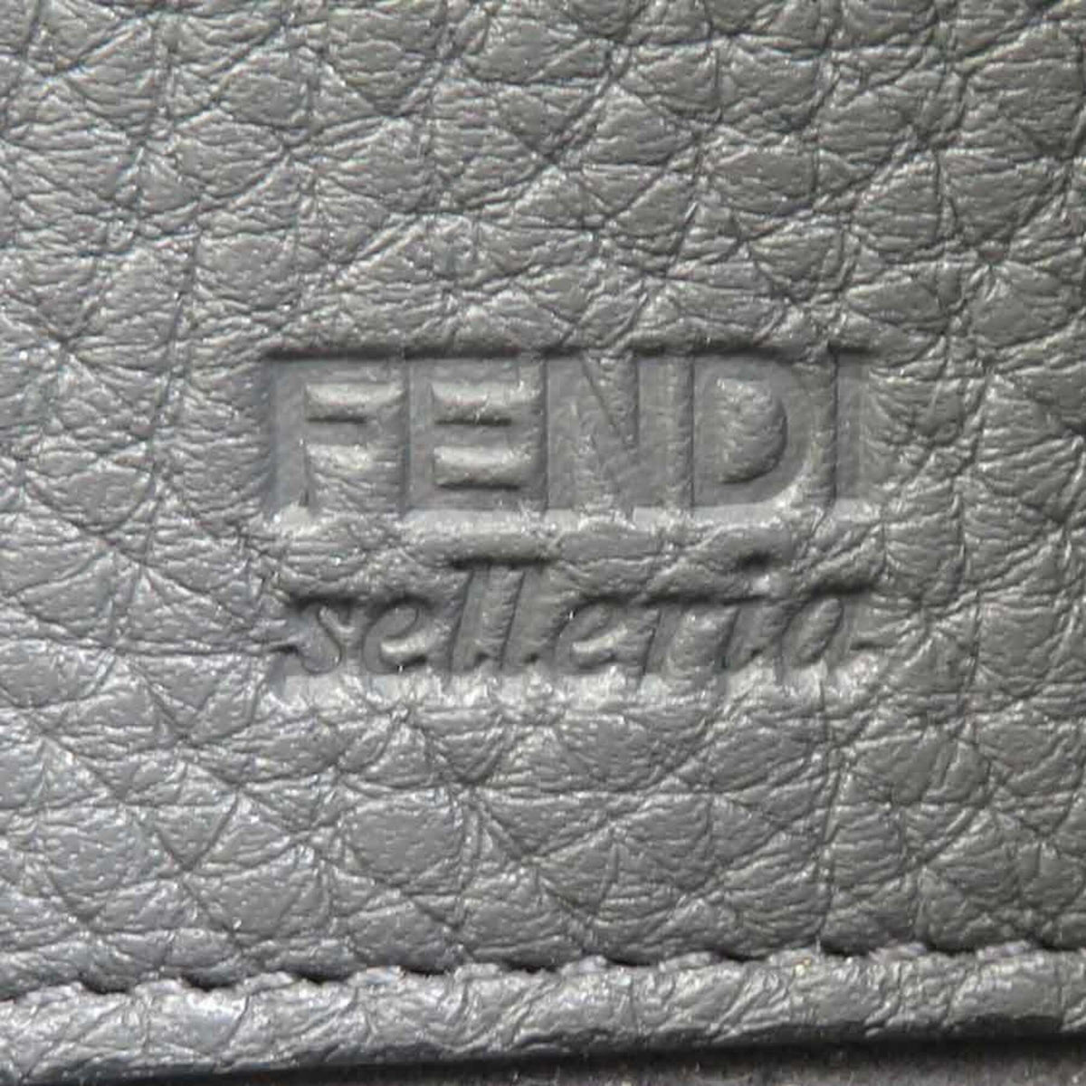 Fendi Gray Leather Long Wallet (Bi-Fold) (Pre-Owned)
