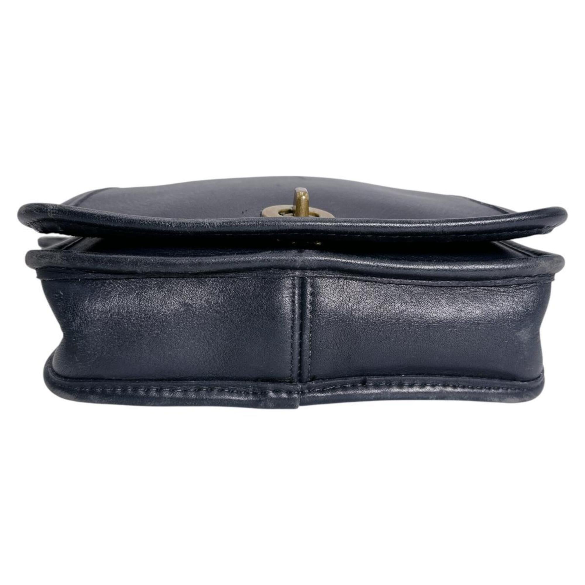 Coach Navy Leather Shoulder Bag (Pre-Owned)