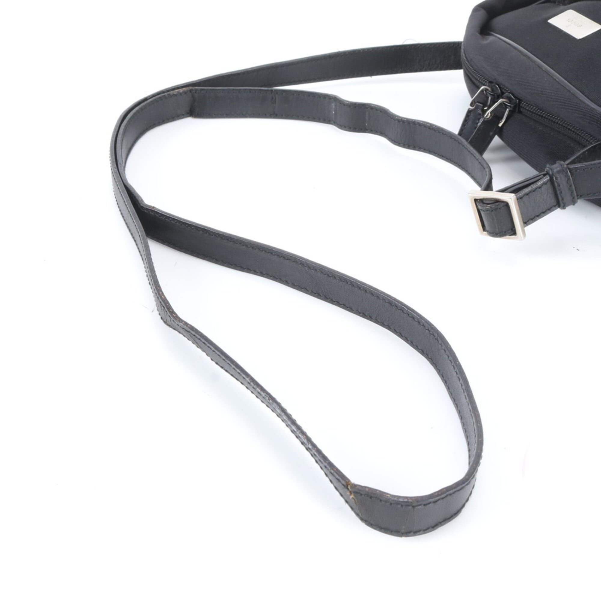 Gucci Black Leather Canvas Shoulder Bag (Pre-Owned)