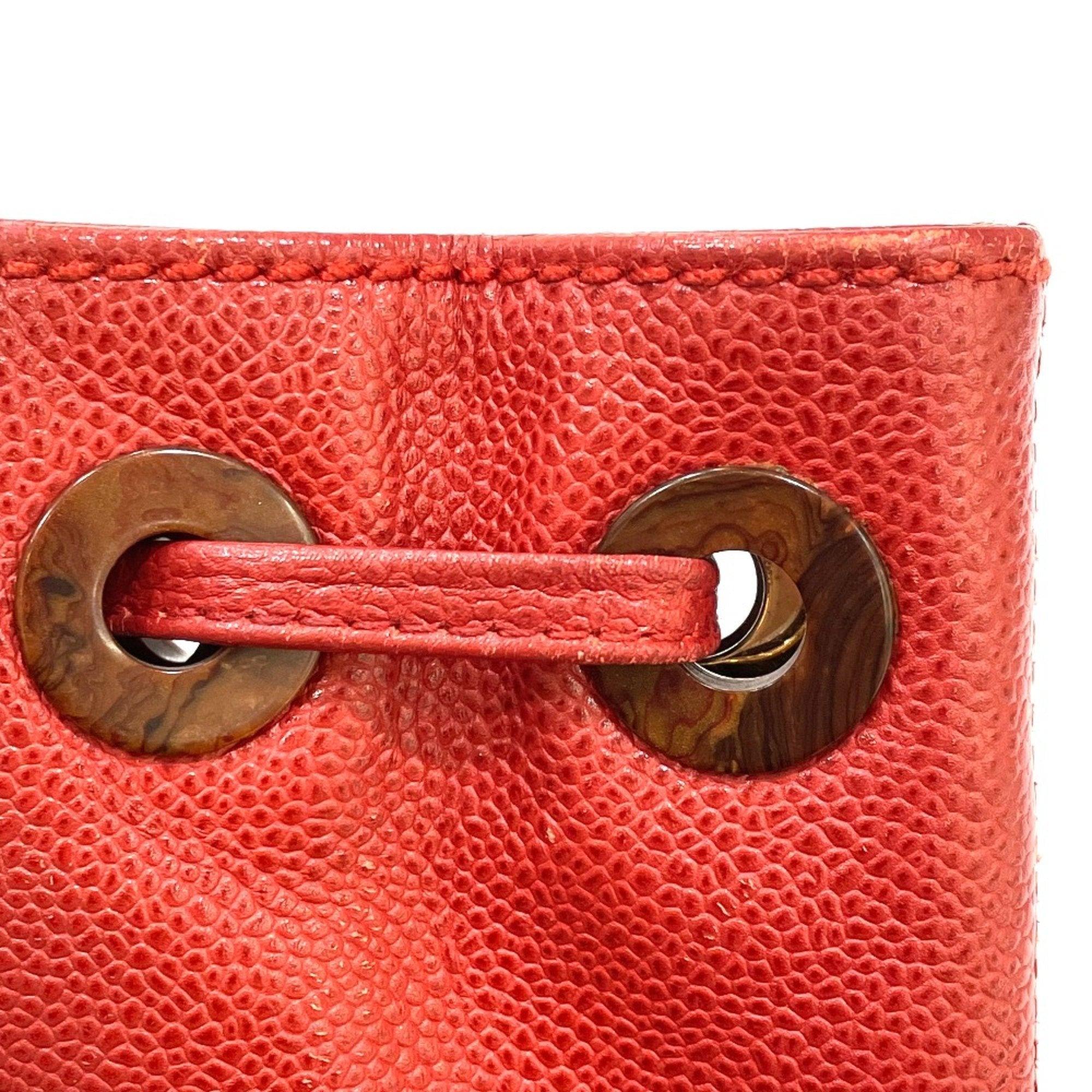 Chanel Red Leather Tote Bag (Pre-Owned)