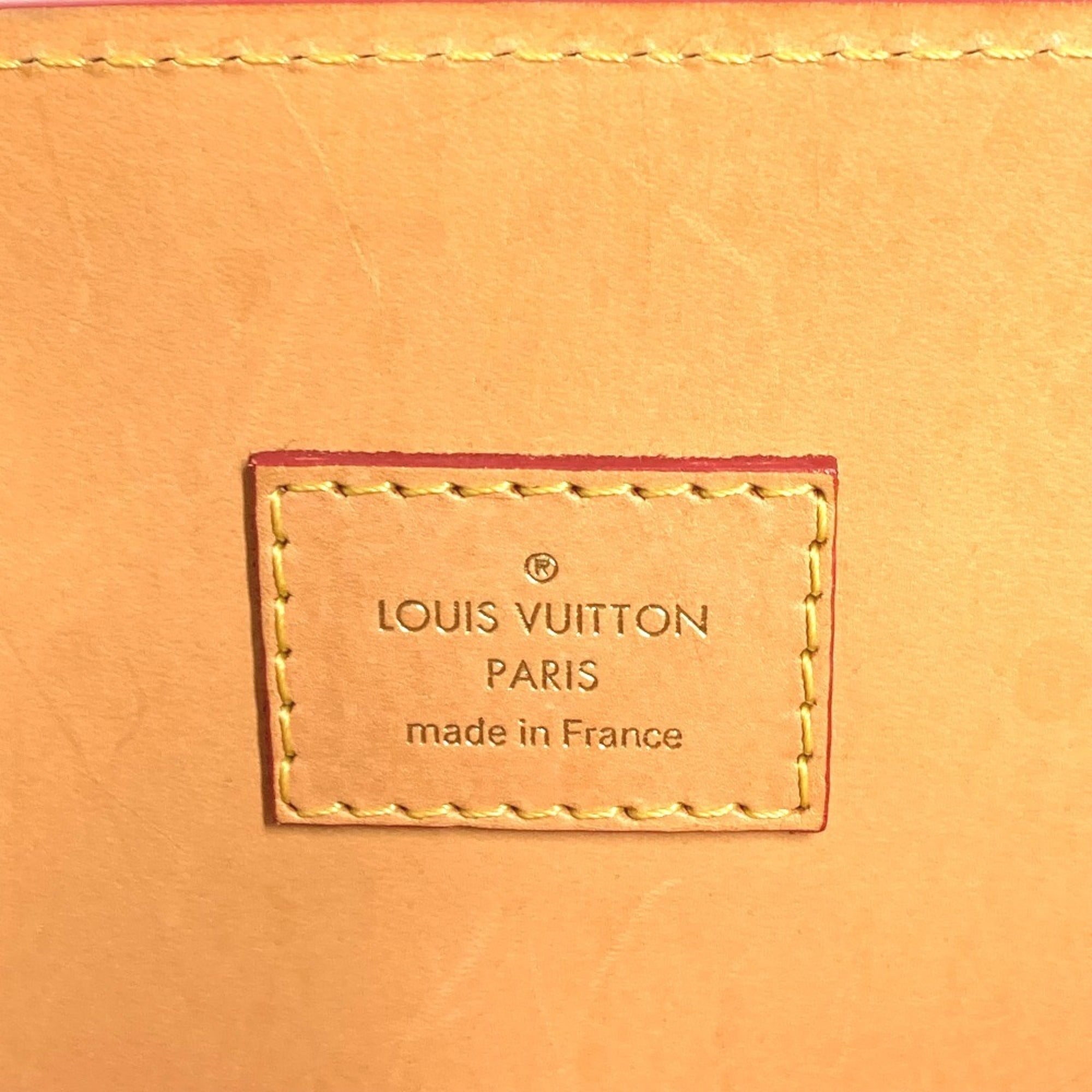 Louis Vuitton Brown Red Color Monogram Canvas Leather Handbag Tote Bag (Pre-Owned)