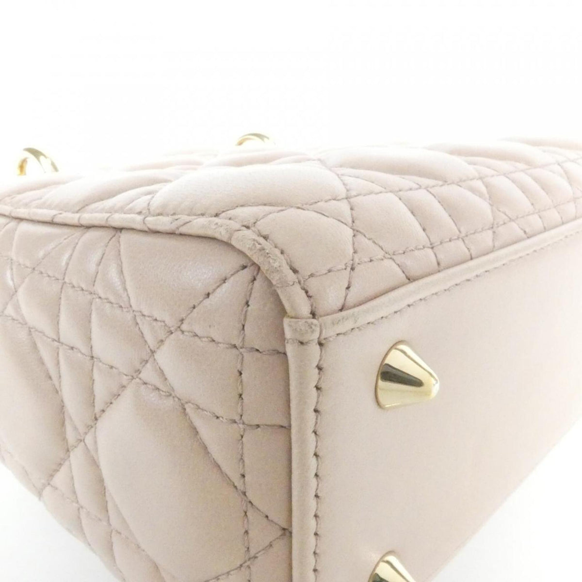 Christian Dior Pink Beige Leather Handbag (Pre-Owned)